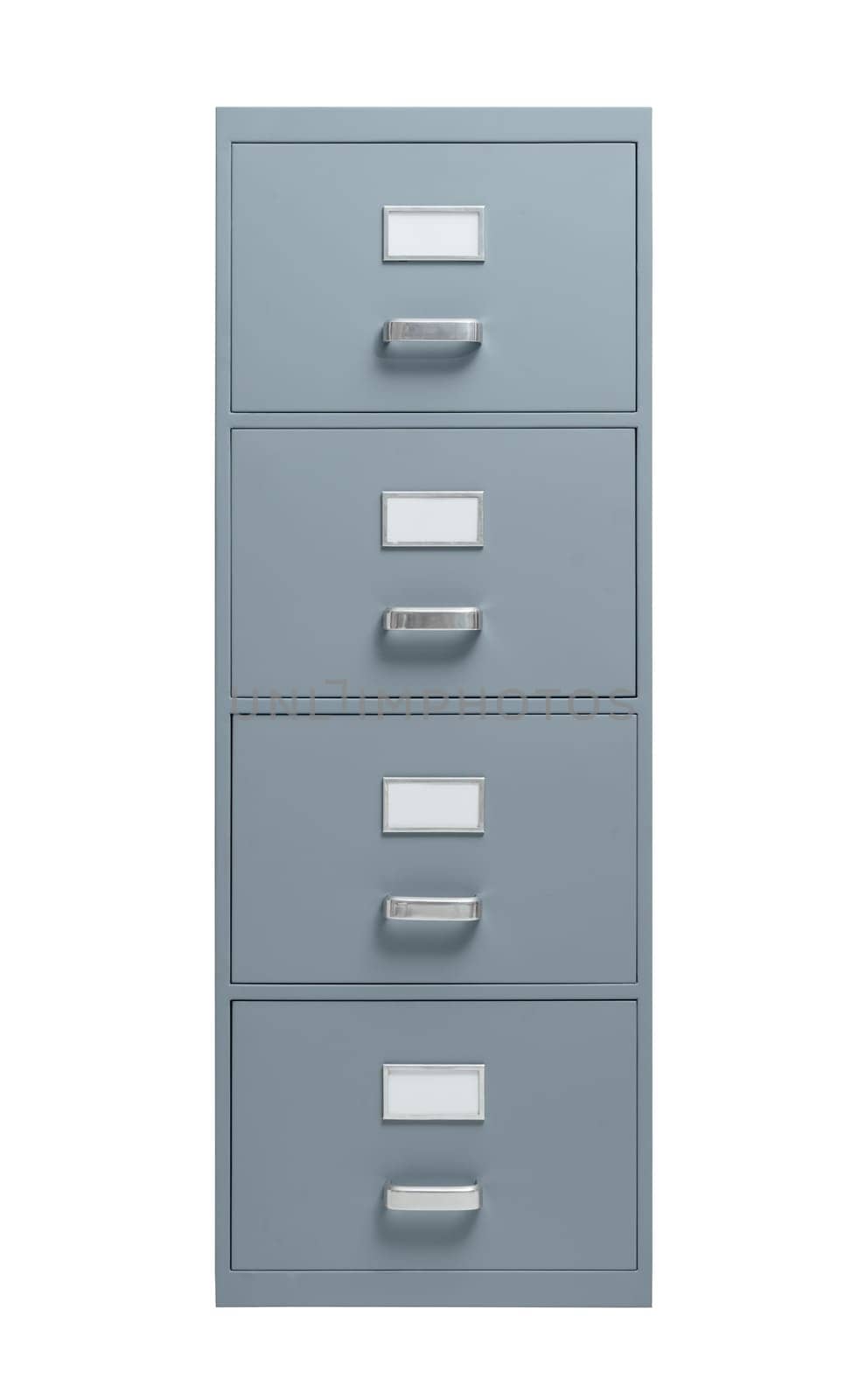Filing cabinet on white background, office furnishing and data storage concept