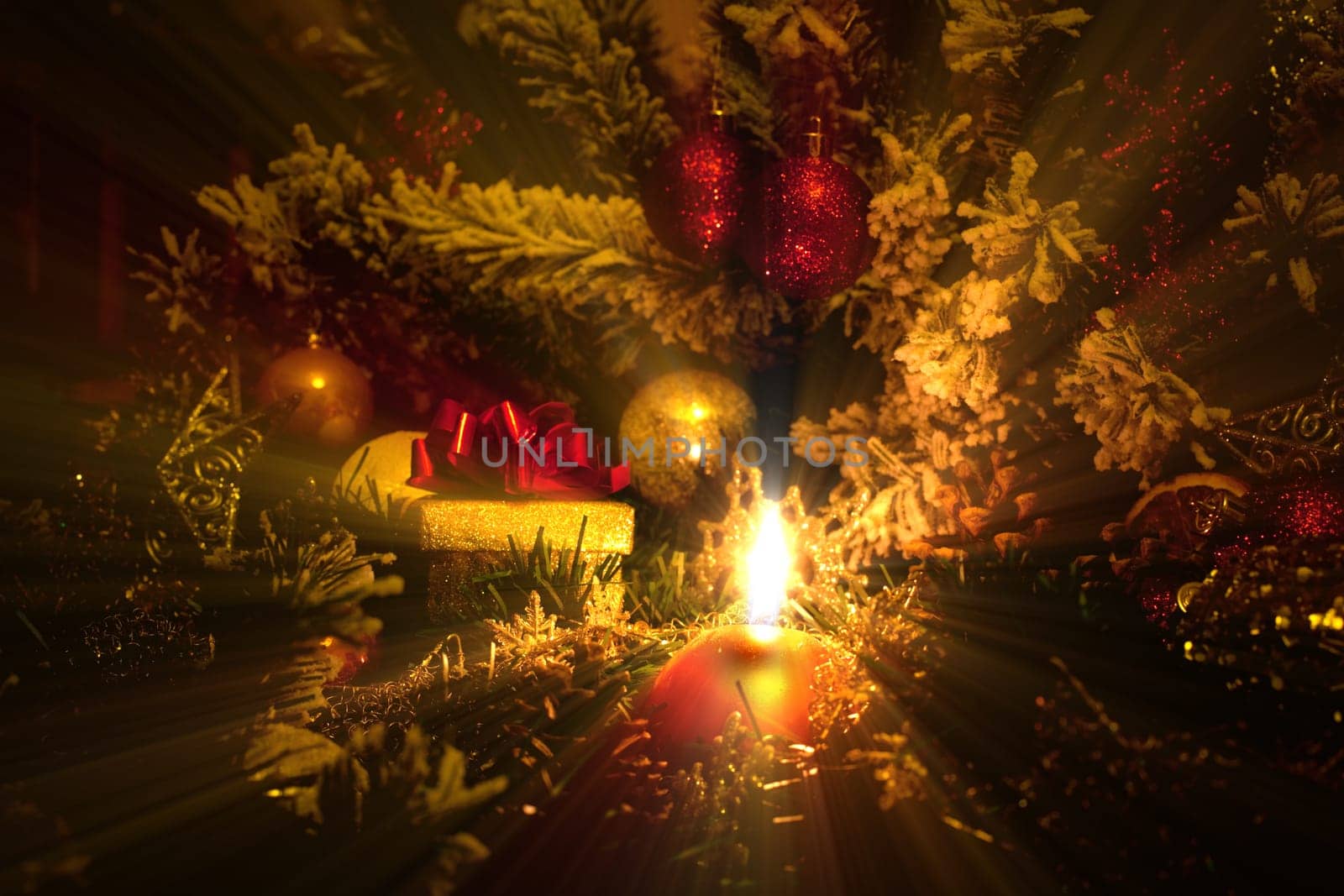 Advent wreath with burning candles
