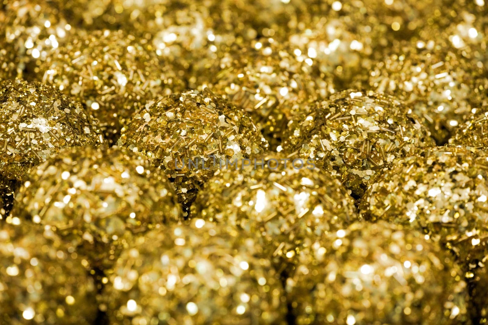 Golden christmas ornaments