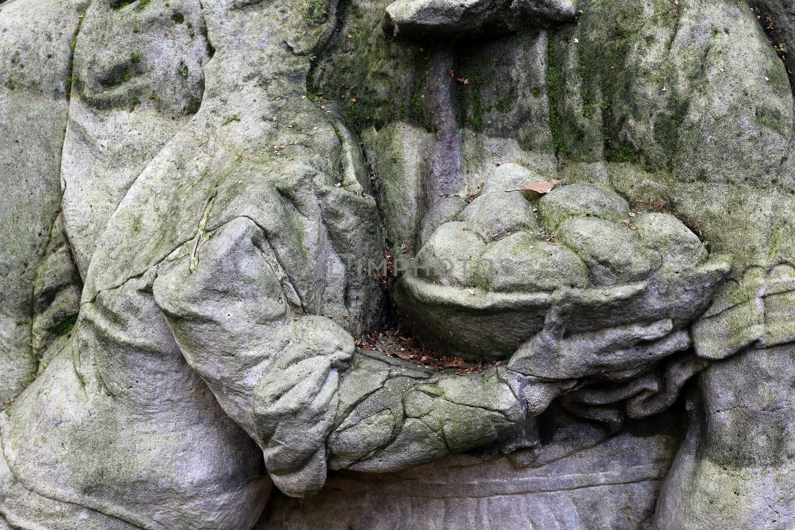 KUKS FOREST SCULPTURES, CZECH REPUBLIC, AUGUST 29, 2016 - Baroque reliefs by Matthias Bernard Braun