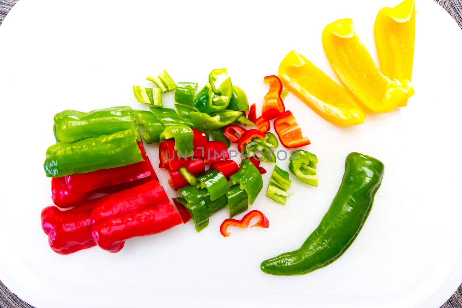 Red and green peppers