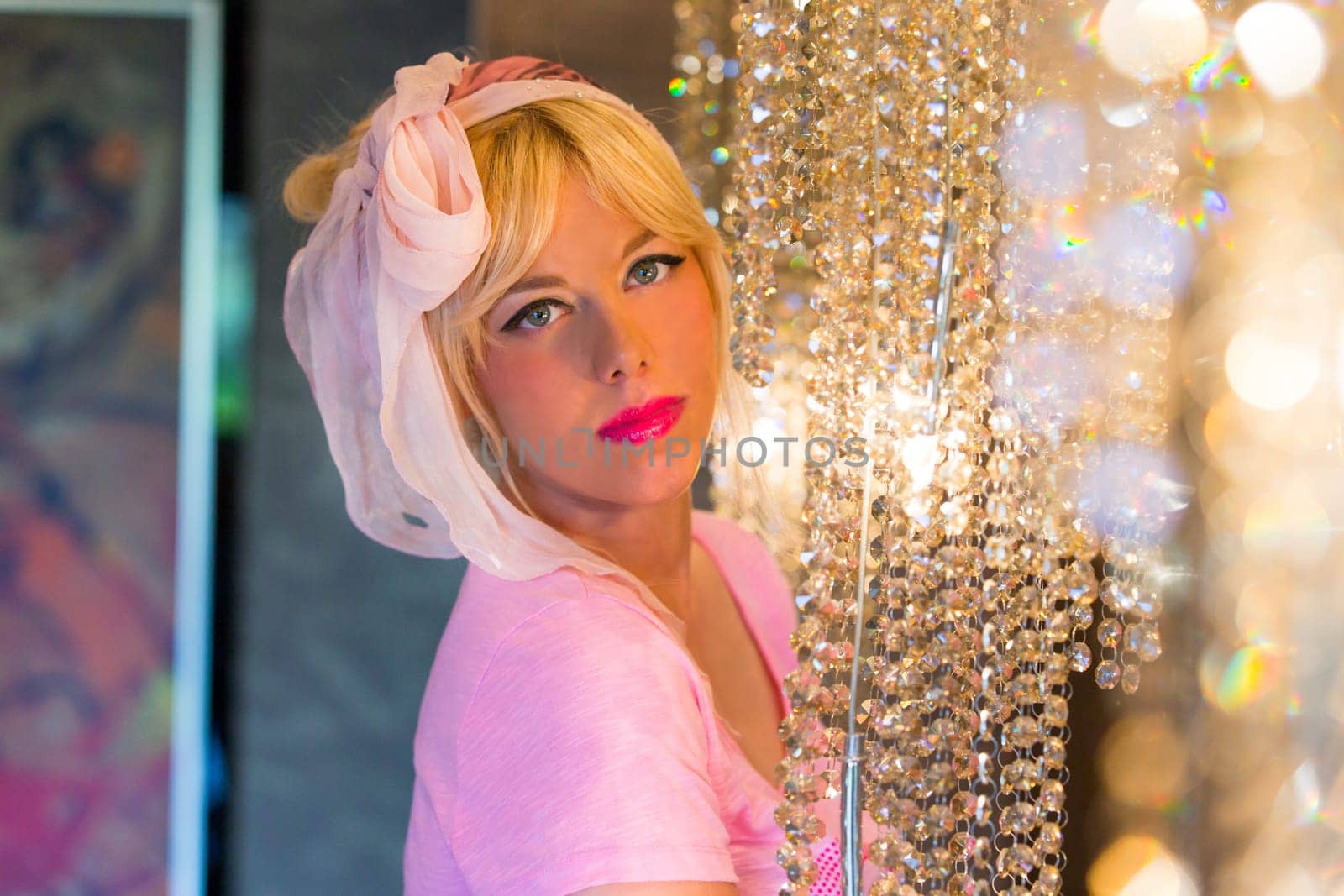 Beautiful woman at the cleaning