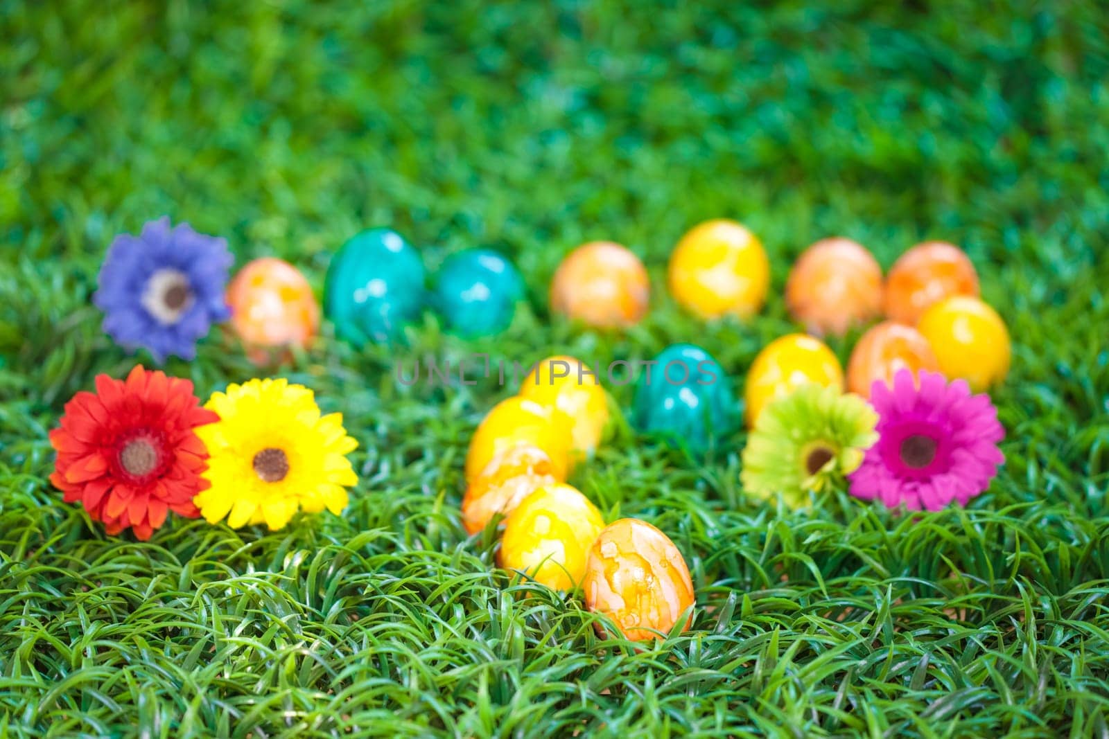 Easter Eggs on the meadow