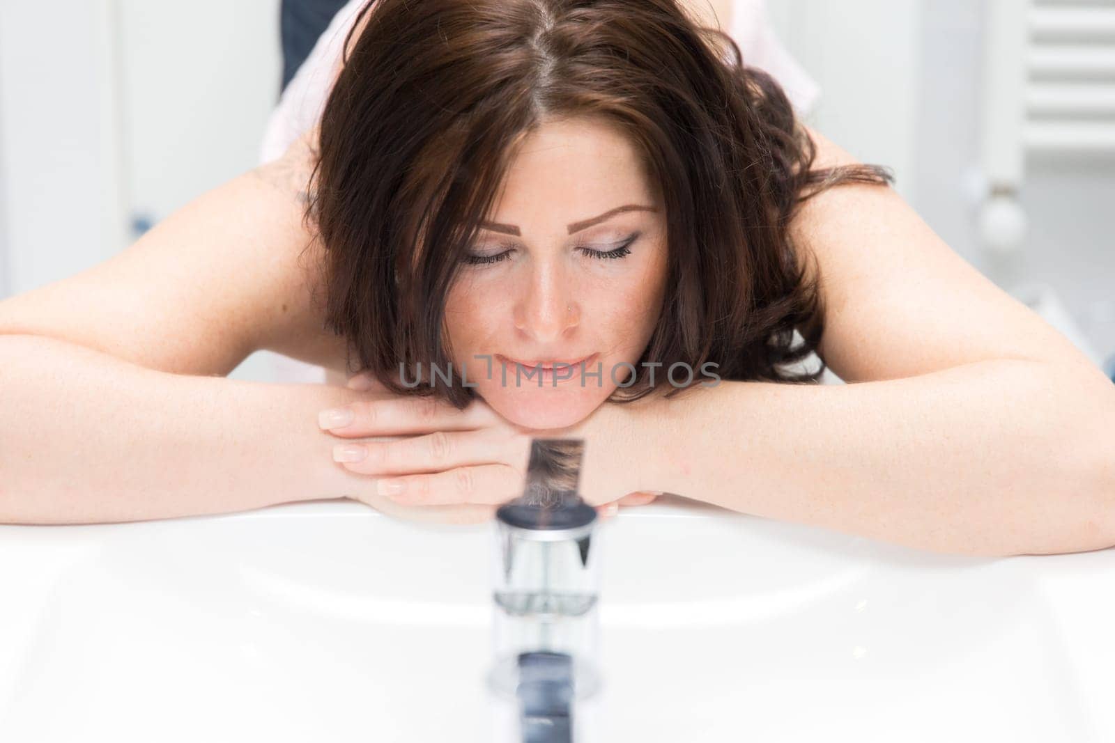 Woman in bathroom