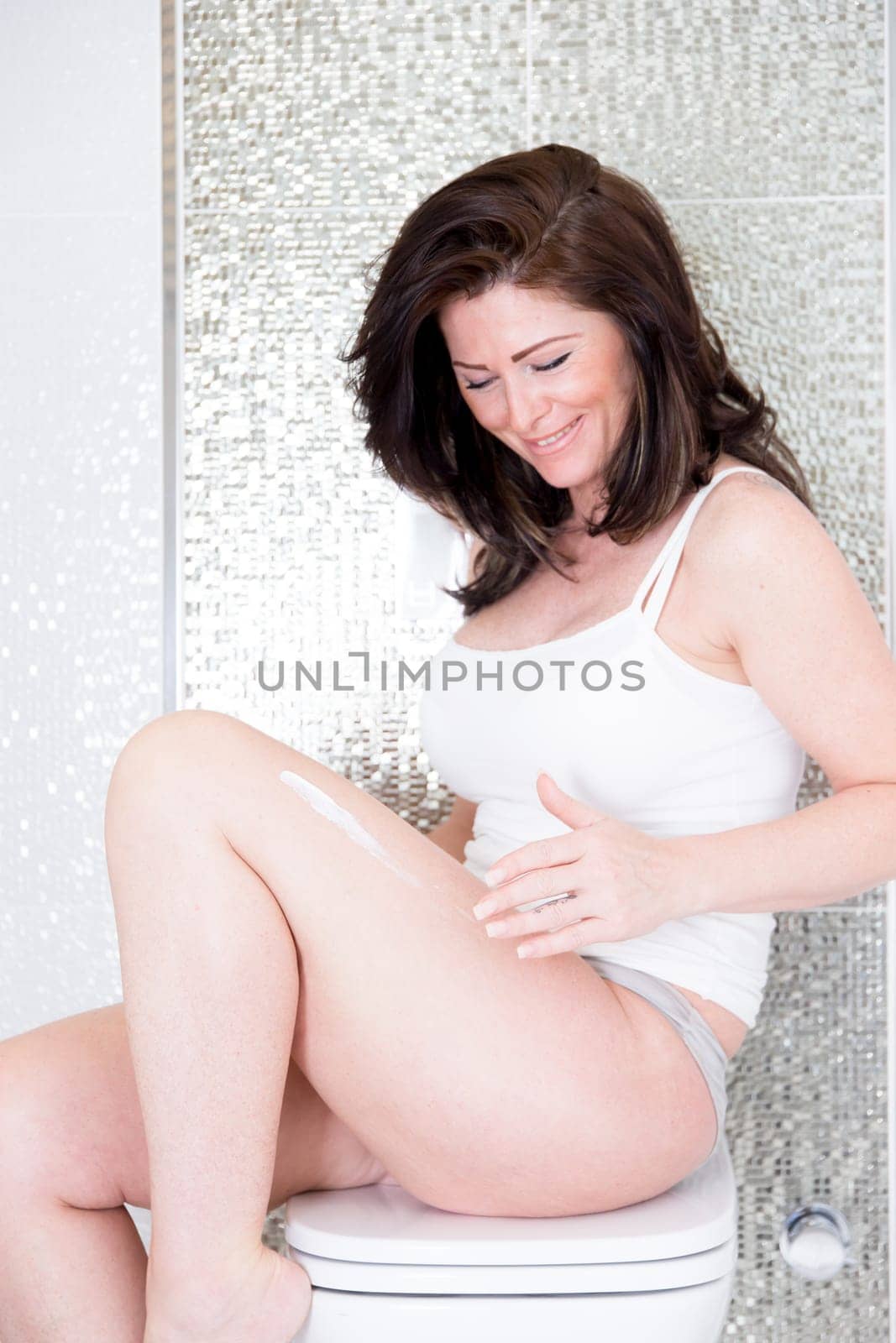 Woman in bathroom