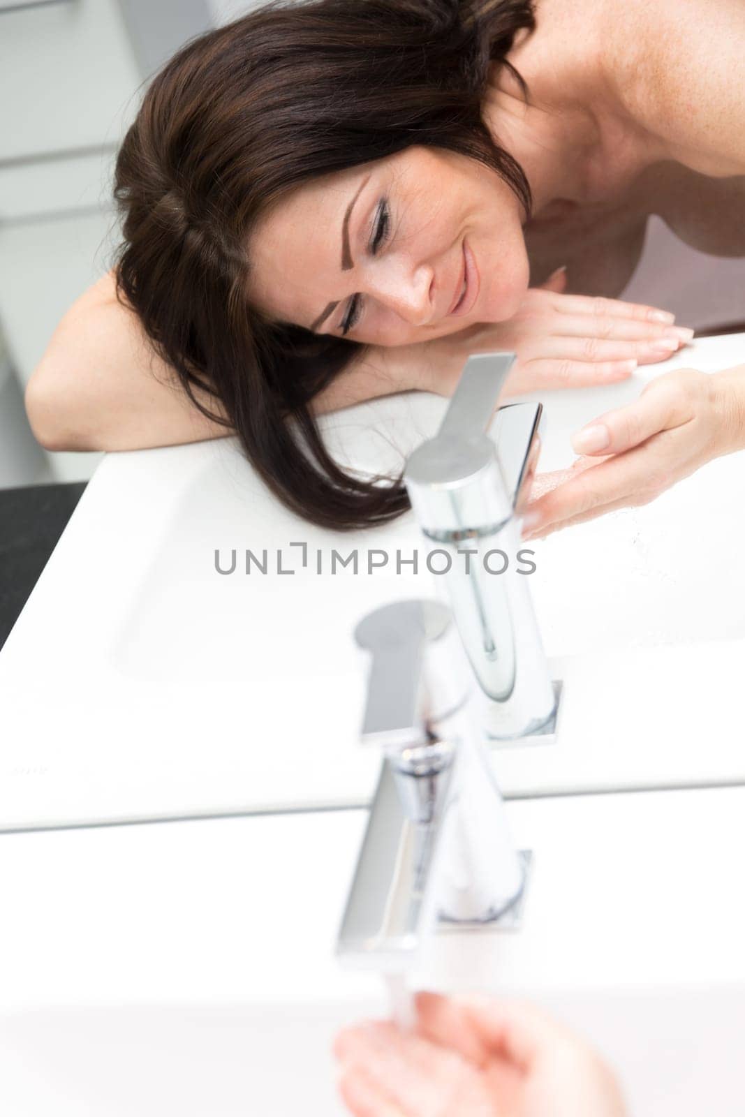Woman in bathroom