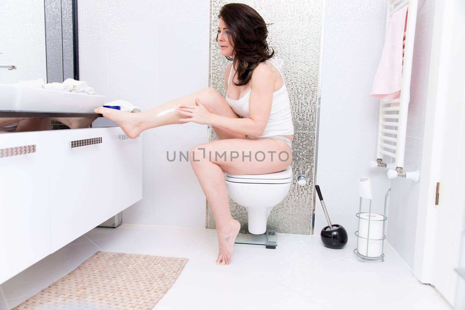Woman in bathroom