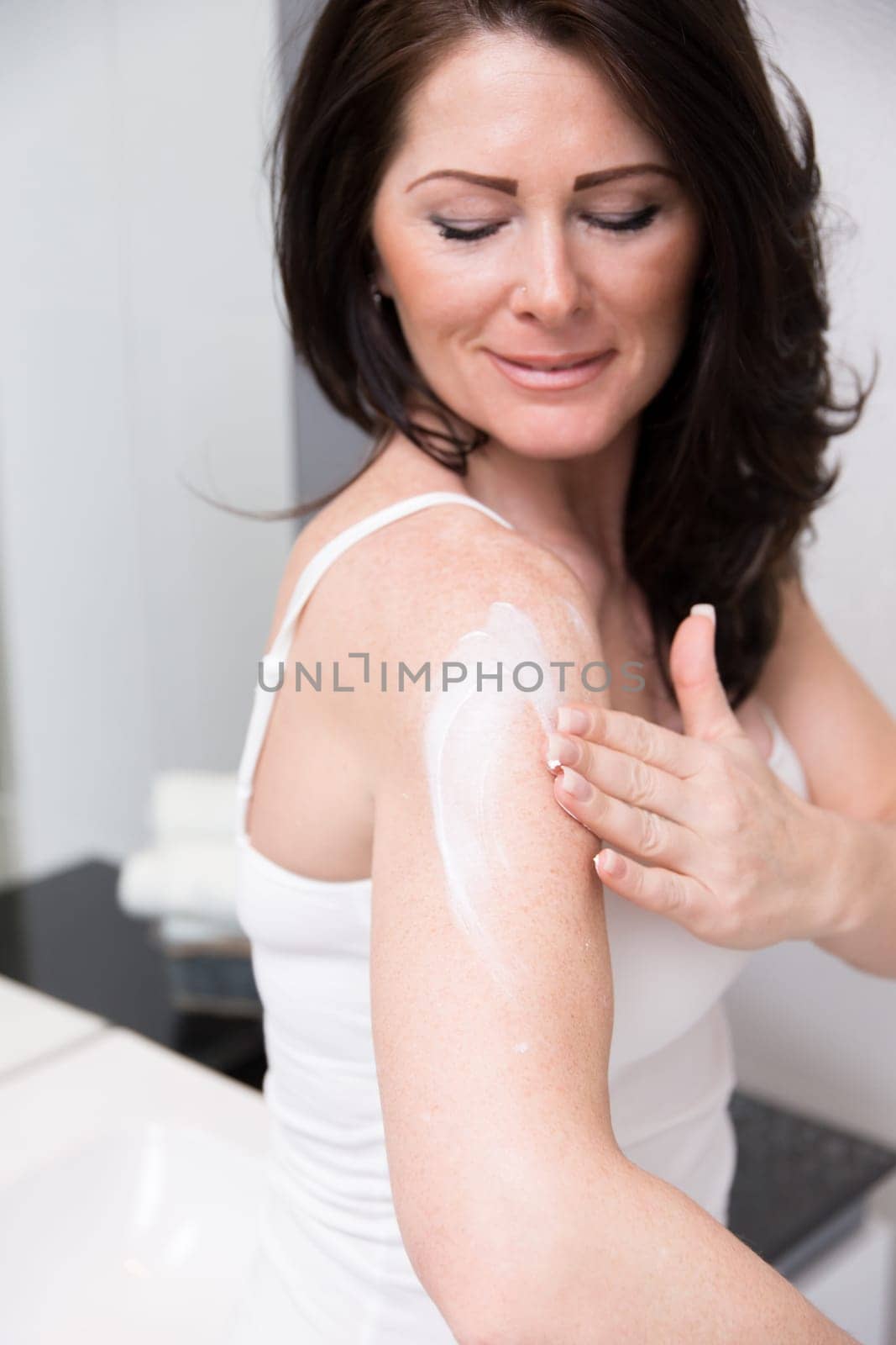 Woman in bathroom