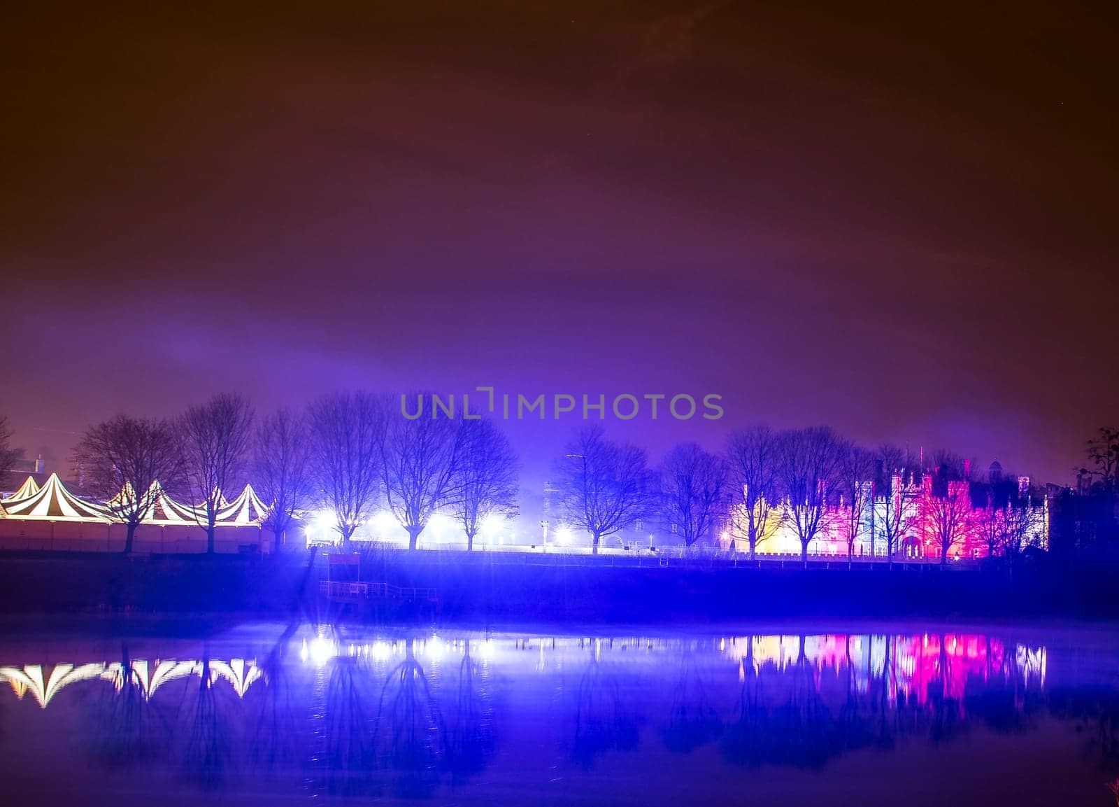 Hampton Court Palace by night Hampton Court, London, United Kingdom on 27 December 2016