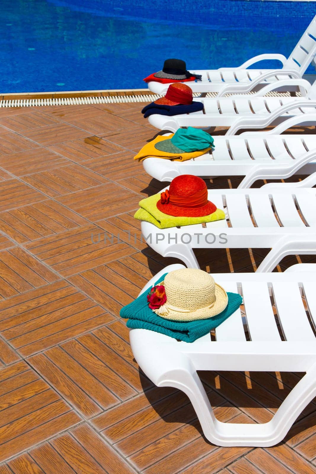 Sun chairs at the pool