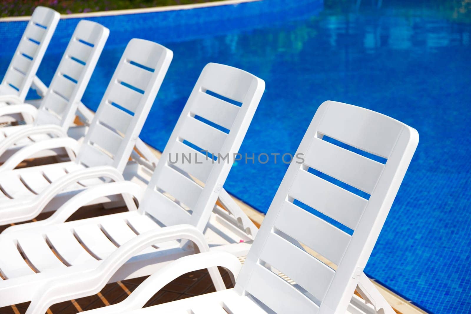Sun chairs at the pool