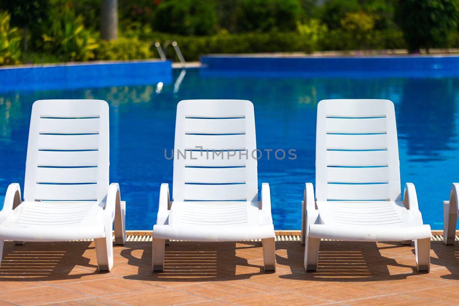 Sun chairs at the pool