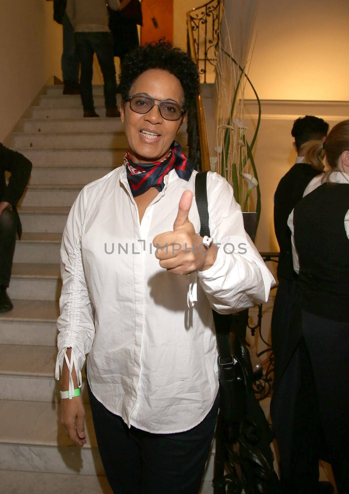 Mo Asumang ,.at the annual Hamburg Film Brunch on the occasion of the 68.  International Film Festival in Berlin at the representation of the Free and Hanseatic City of Hamburg in Berlin.