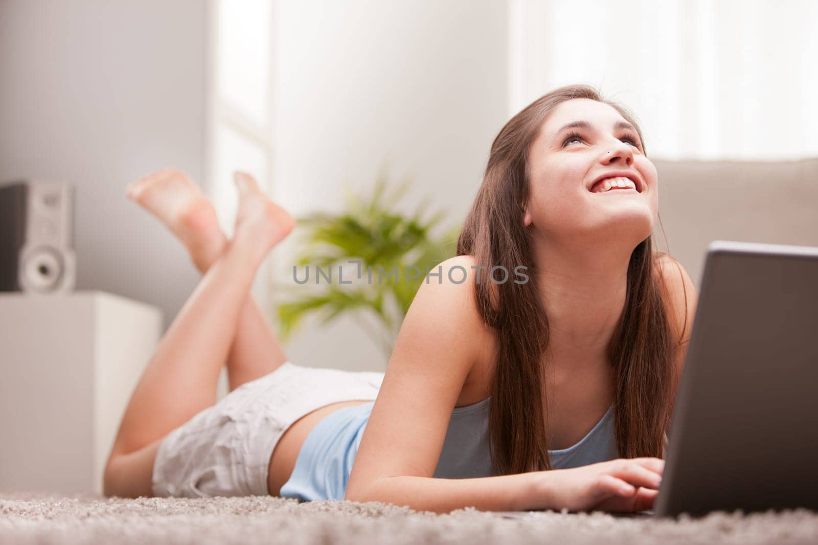 this lovely girl is seeing in the future of her life an maybe in ours