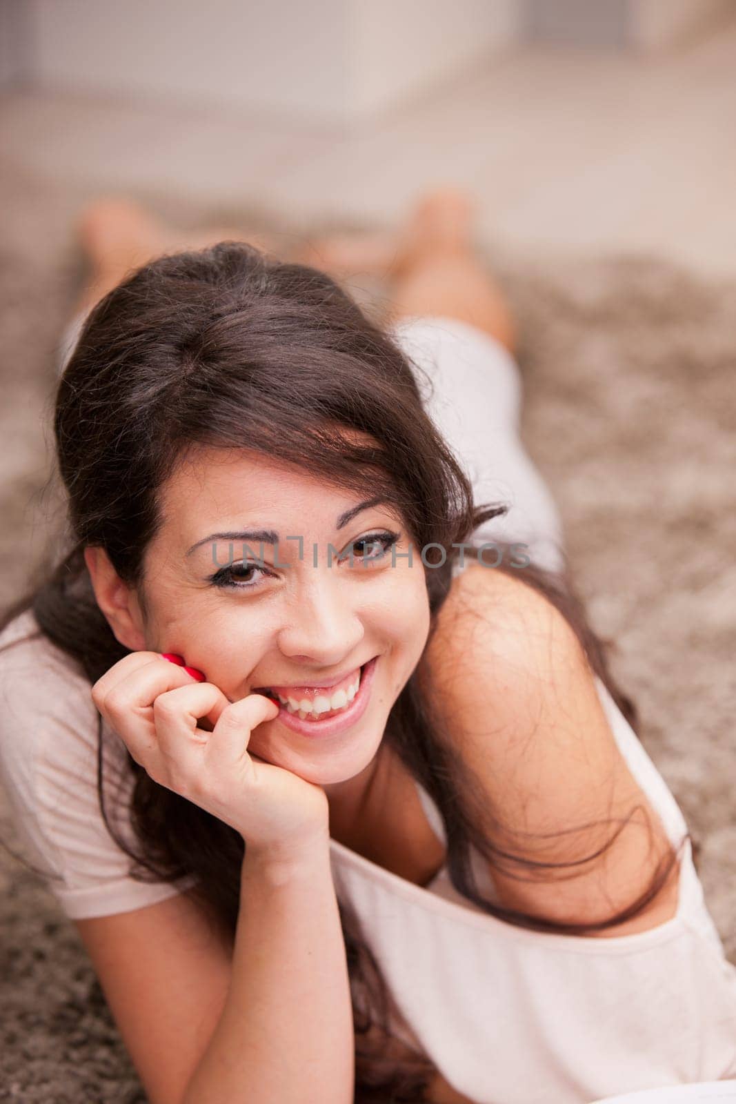 girl having fun after listening some joke or funny things