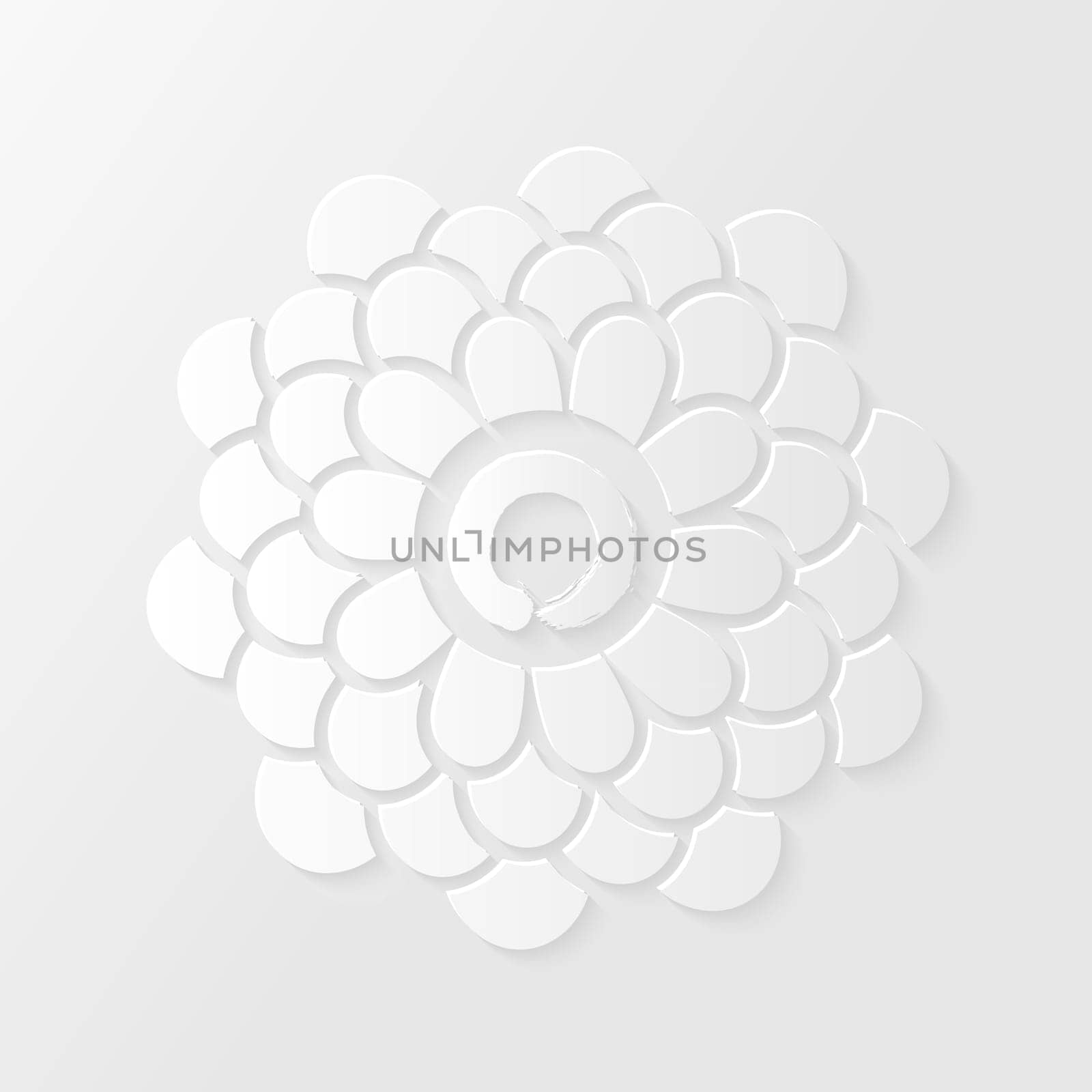 Lotus flower and Zen circle symbol with drop shadows on white background. EPS10 vector file organized in layers for easy editing.