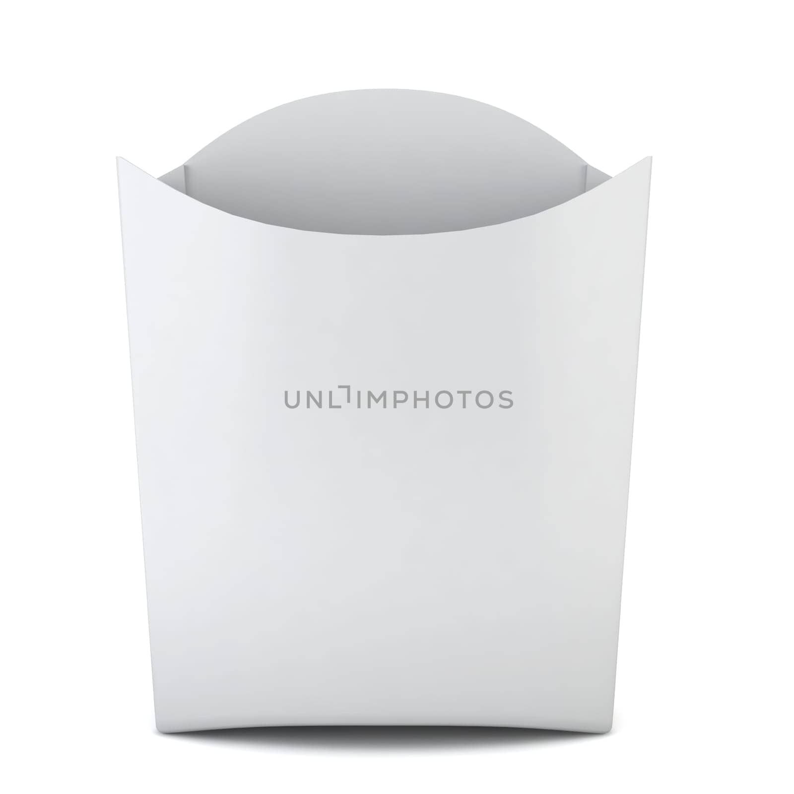 French fries container. 3d illustration on white background