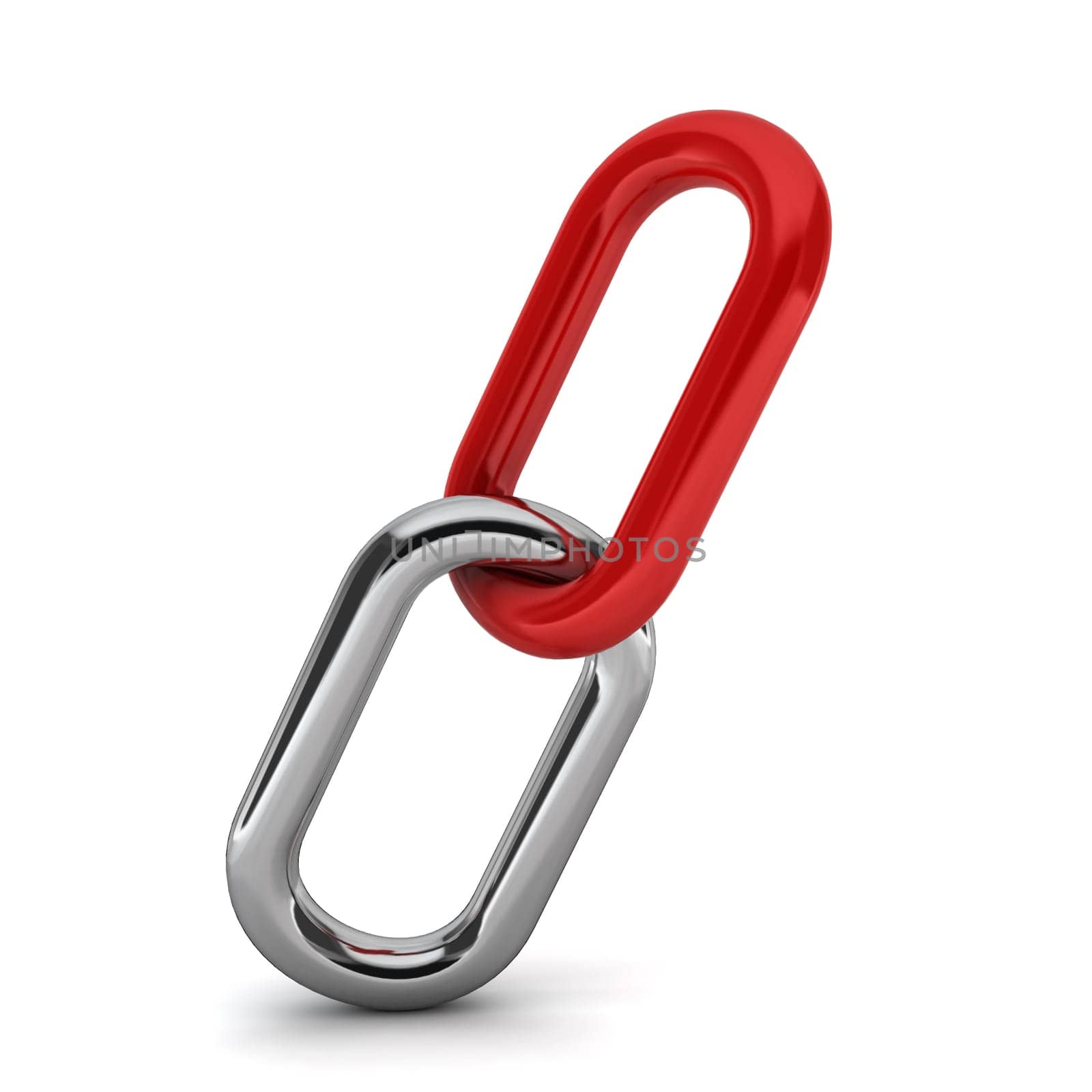 Steel link. 3d illustration on white background