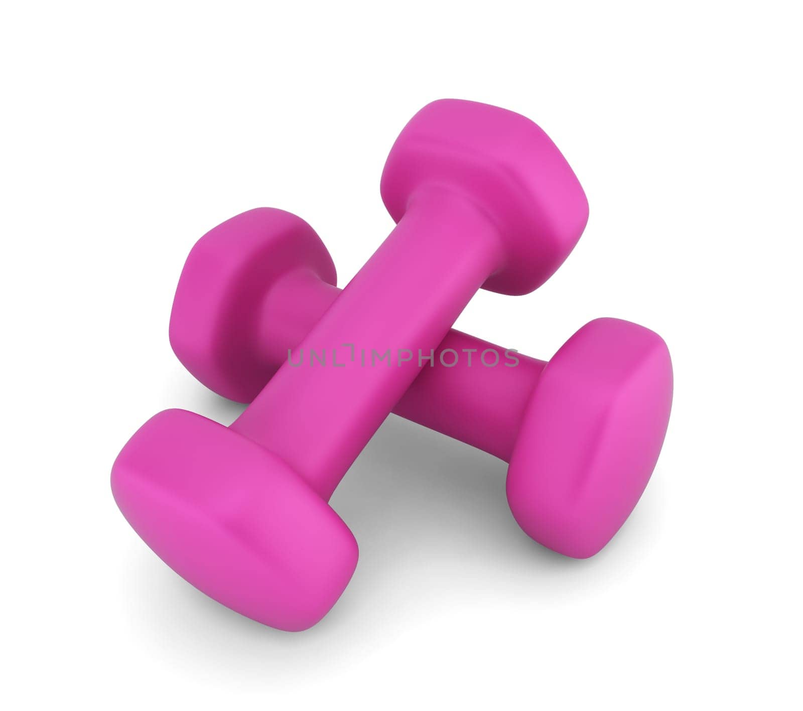 Fitness dumbbell. 3d illustration on white background