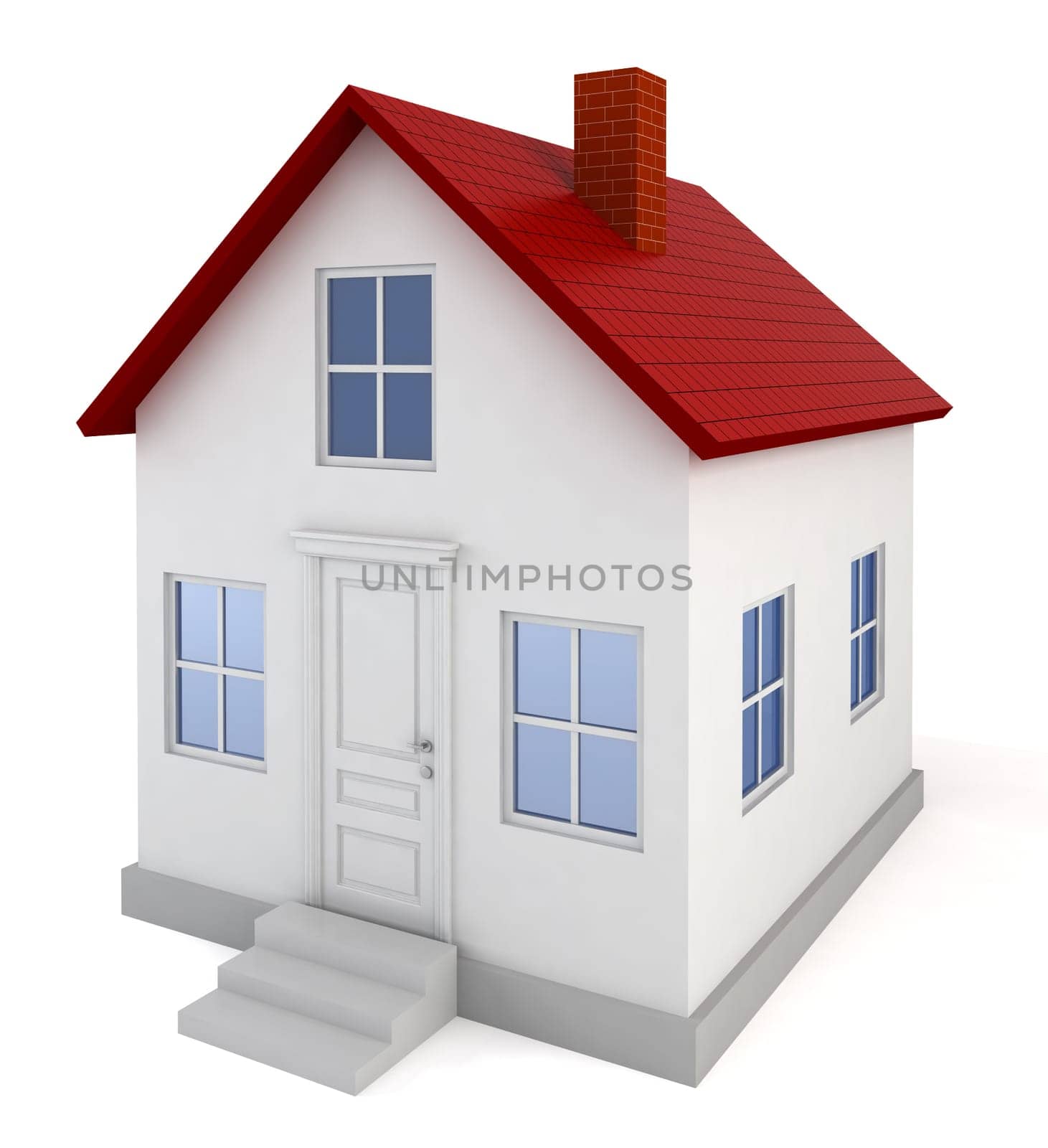 House model. 3d illustration on white background