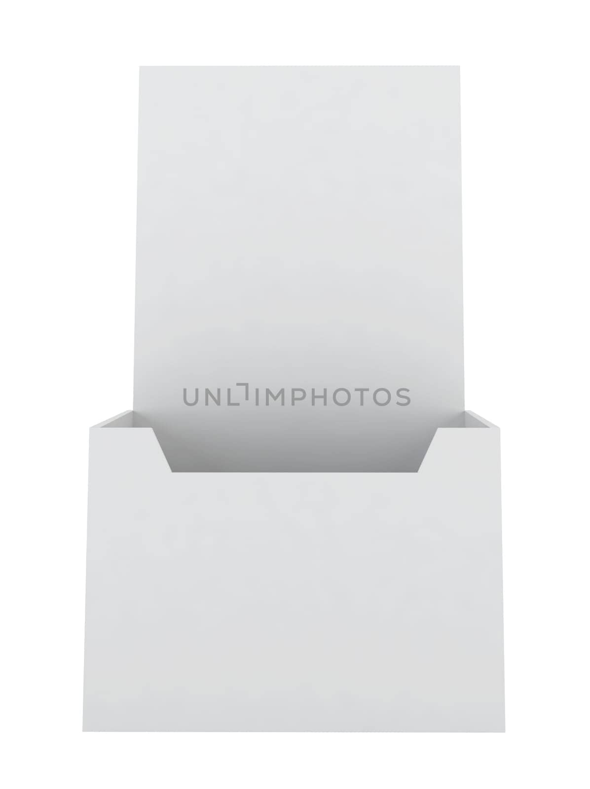 Blank brochure holder. 3d illustration on white background