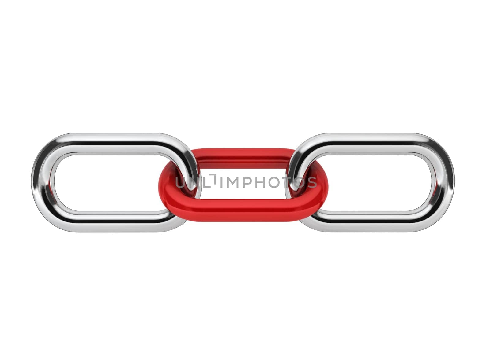 Unique link. 3d illustration on white background