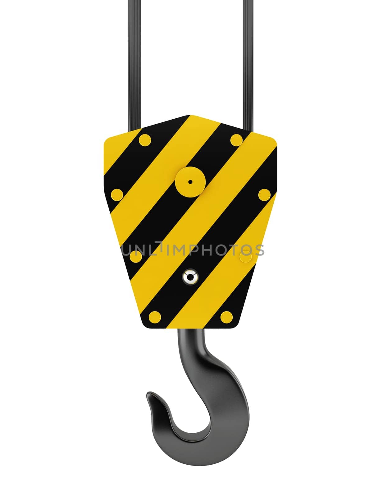 Crane hook. 3d illustration on white background