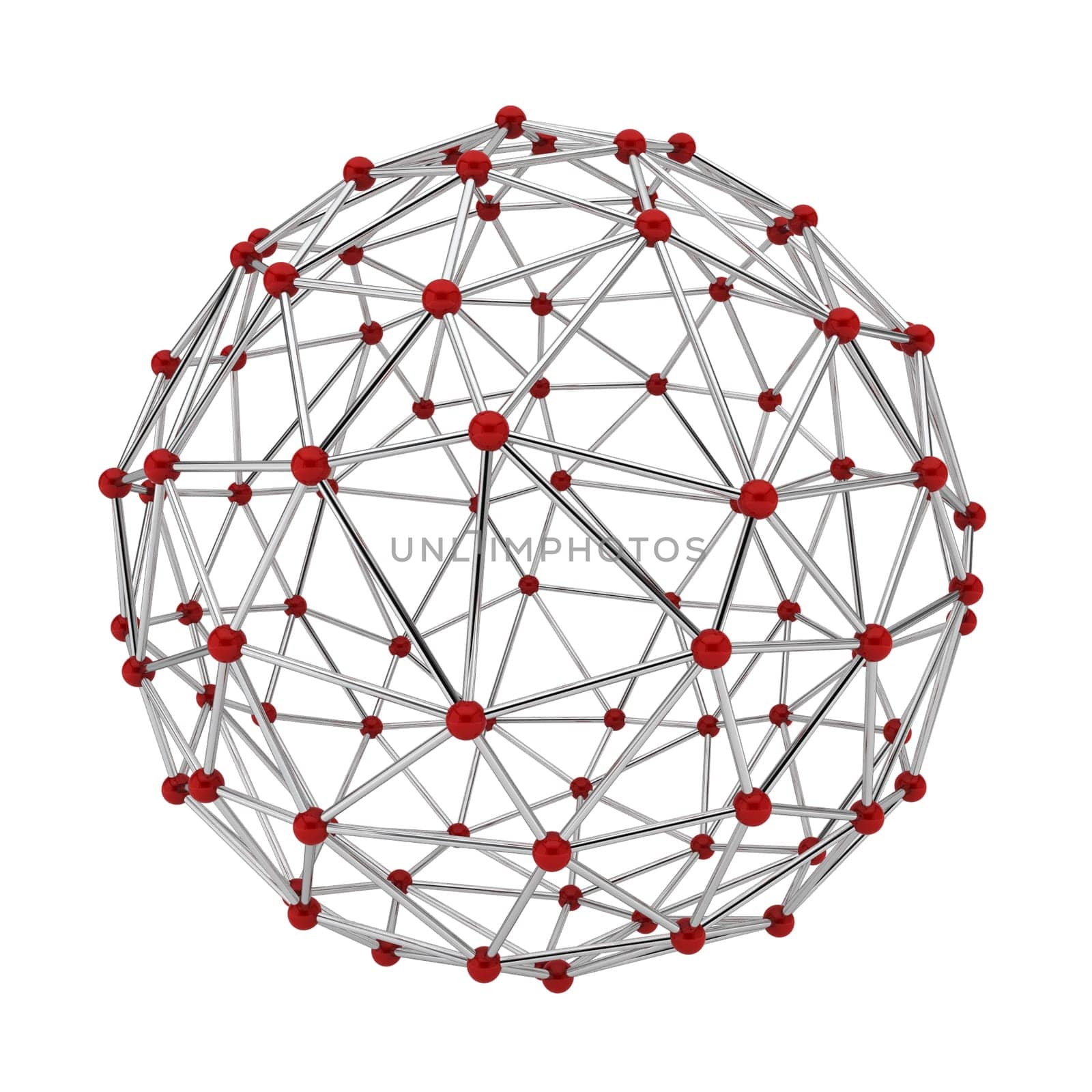 Network connection concept. 3d illustration on white background