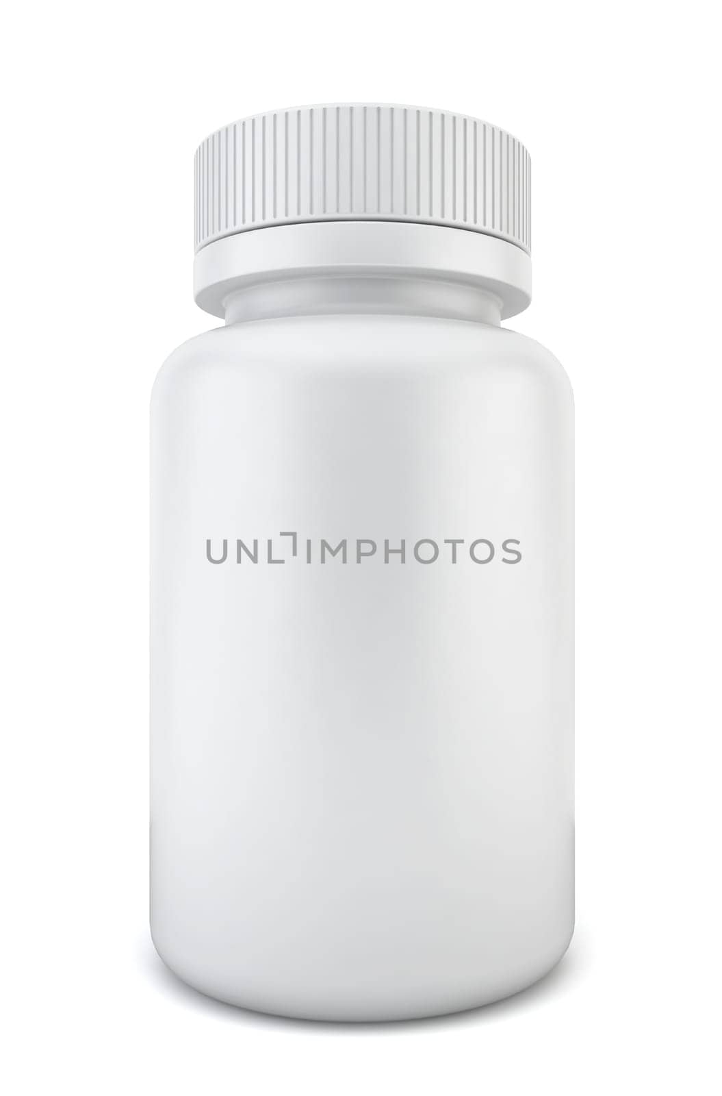 Blank pill container. 3d illustration on white background