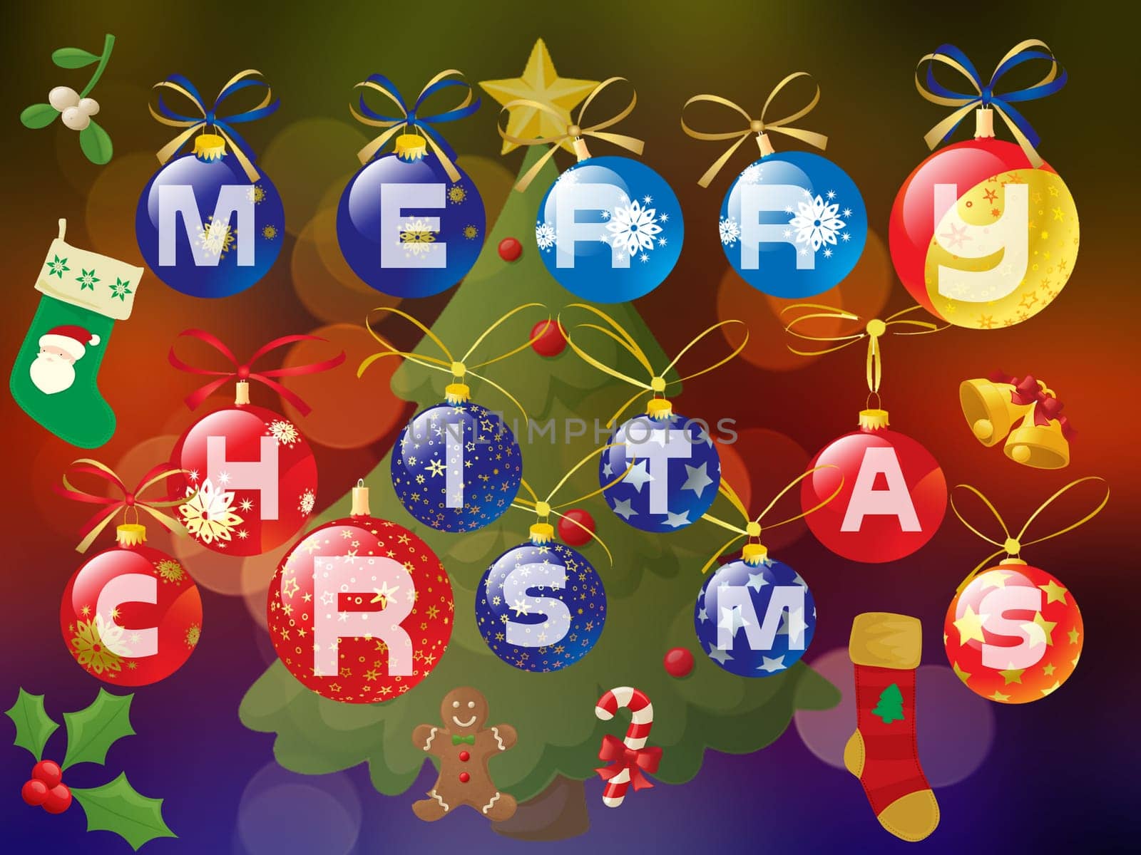 Merry Christmas - seasonal specific ornamented background