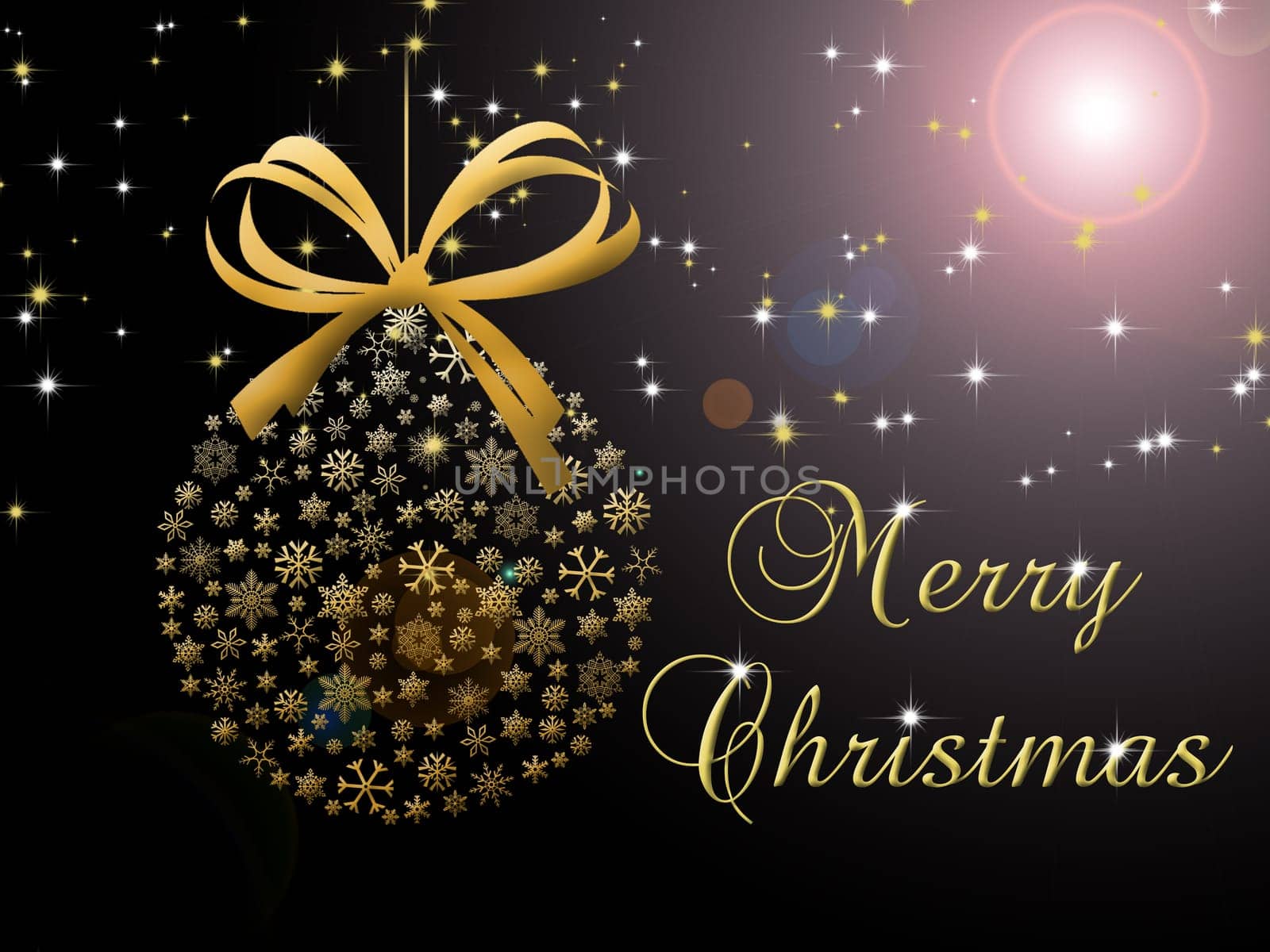 Merry Christmas illustration on the black background