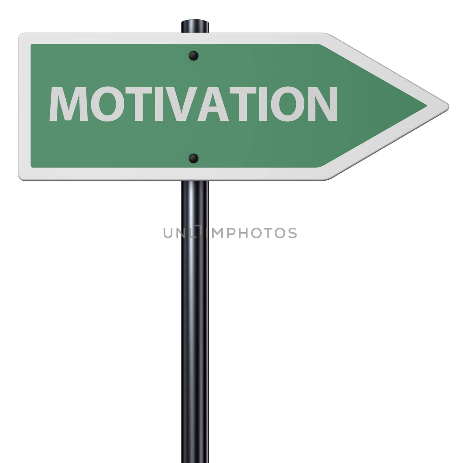 the word motivation on shield against a white background - 3d rendering