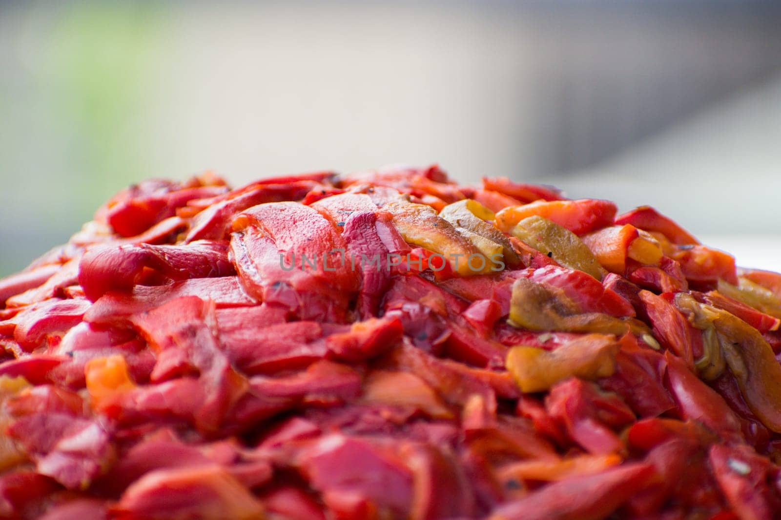 Cutted paprika for preparation of traditional slavic like ajvar and pindjur