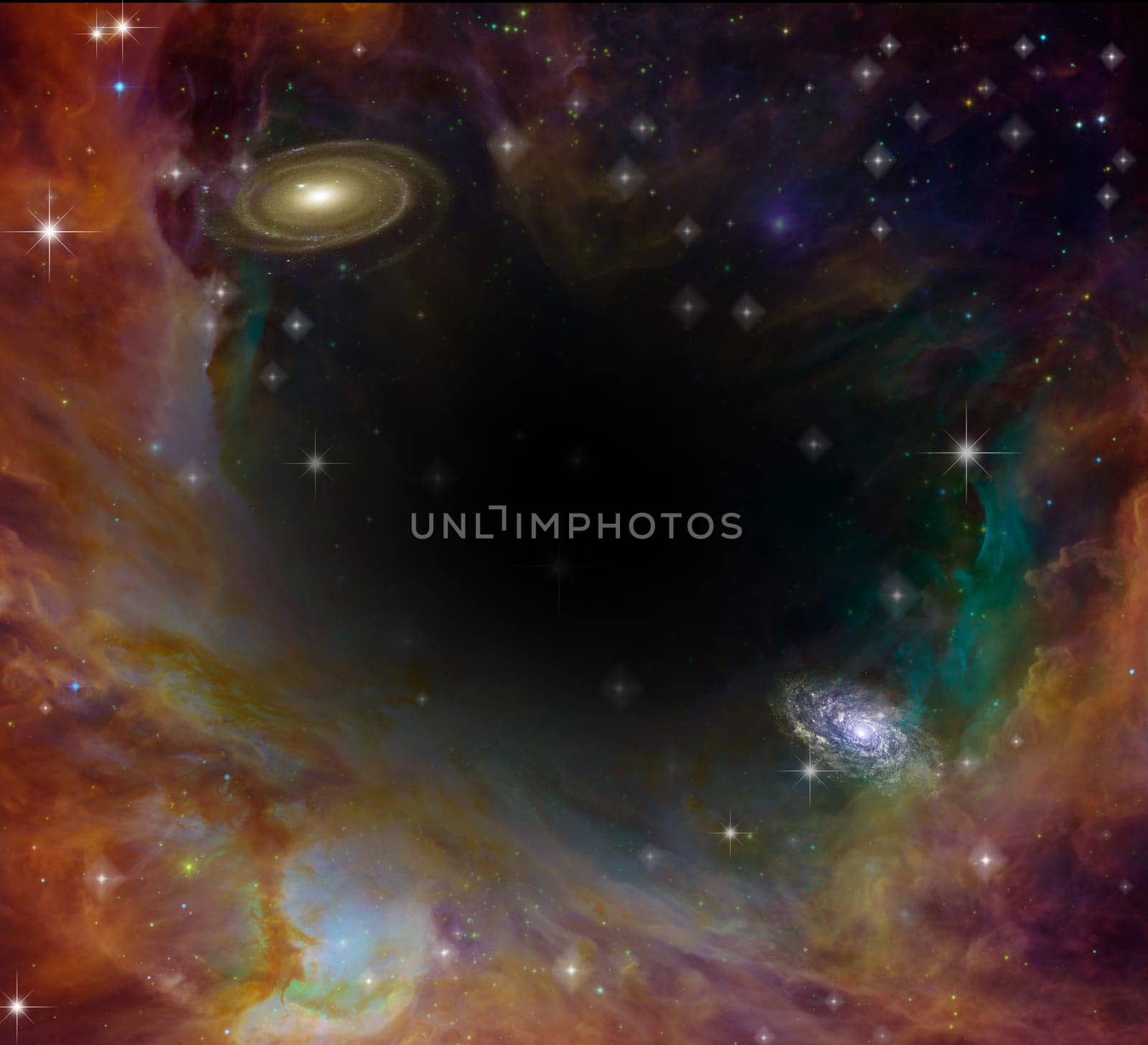 Hubble view. Vivid nebulae