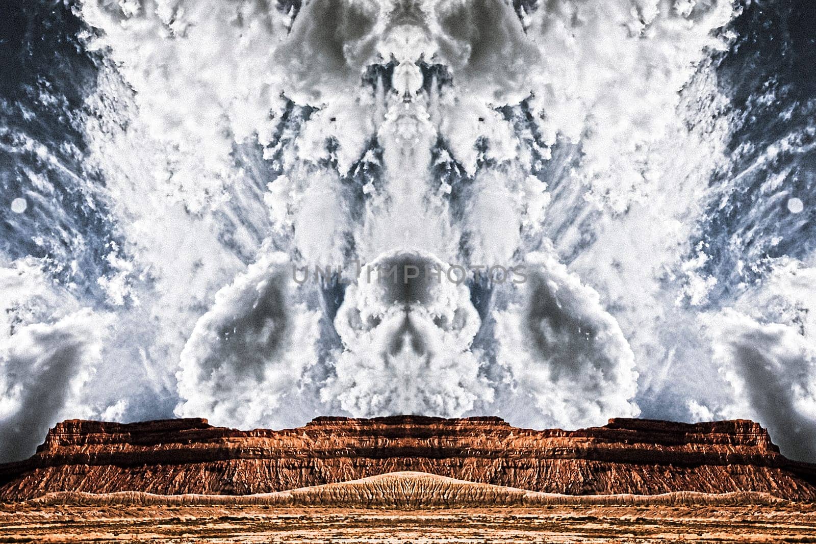 Surreal clouds over mountain