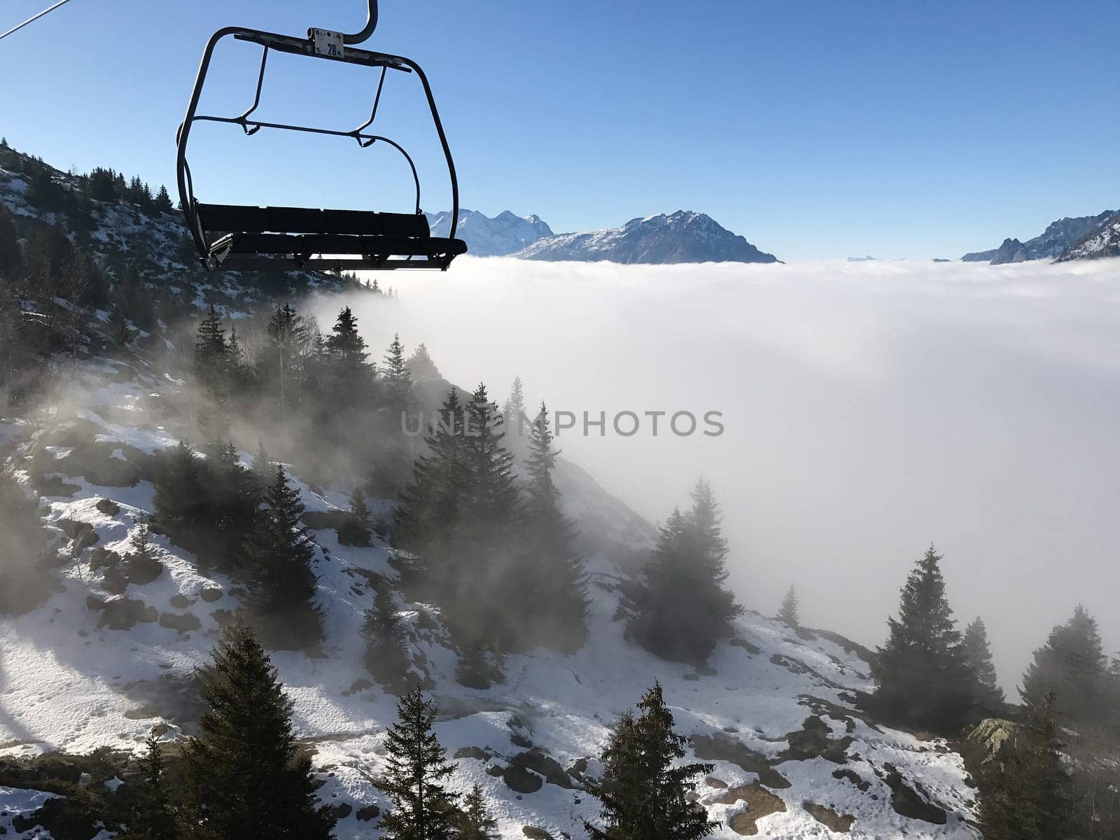 The Alpe d Huez ski domain in the French Alps