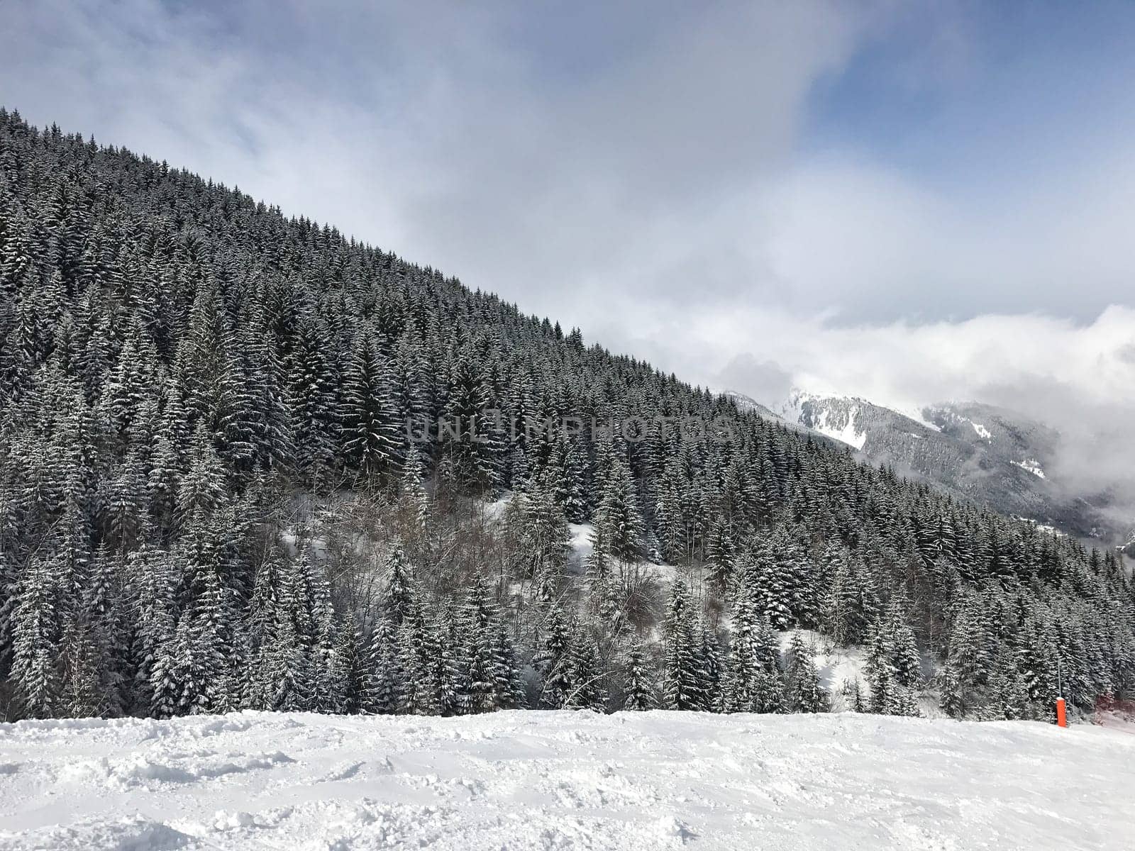 The Alpe d Huez ski domain in the French Alps