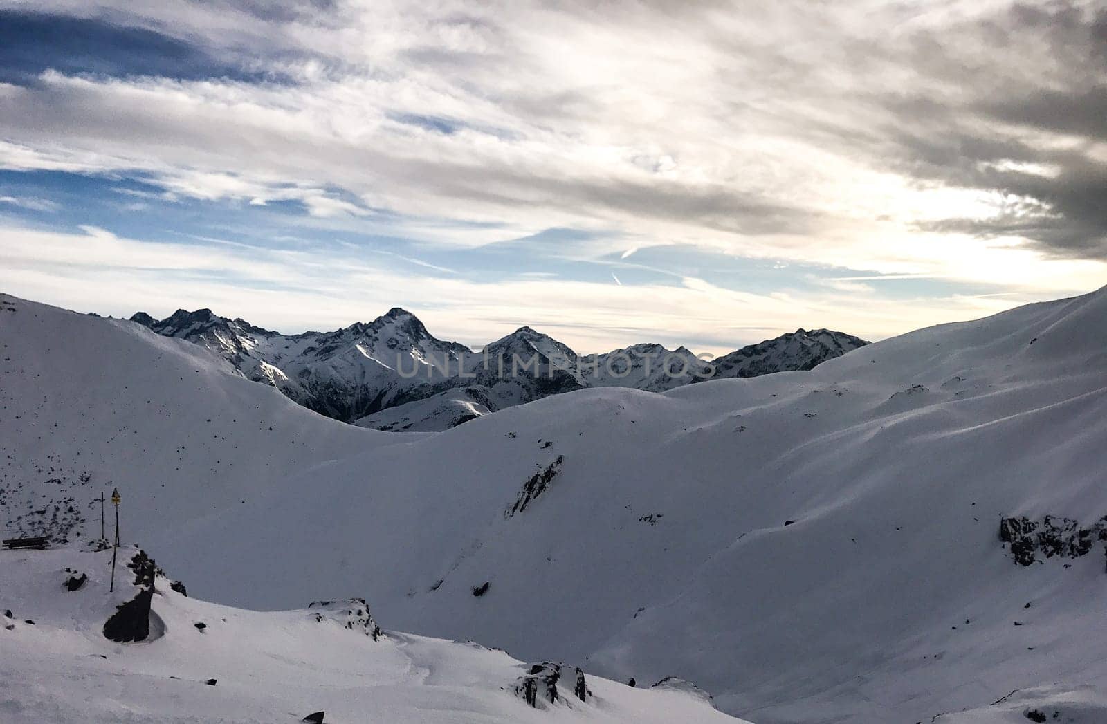 The Alpe d Huez ski domain in the French Alps