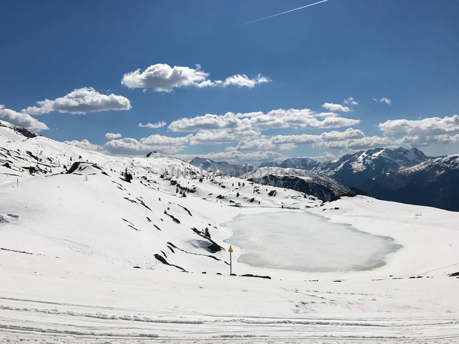 The Alpe d Huez ski domain in the French Alps