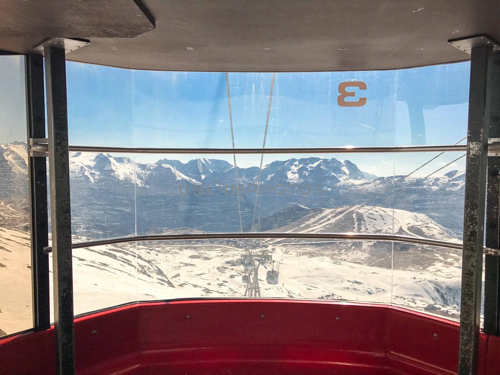 The Alpe d Huez ski domain in the French Alps