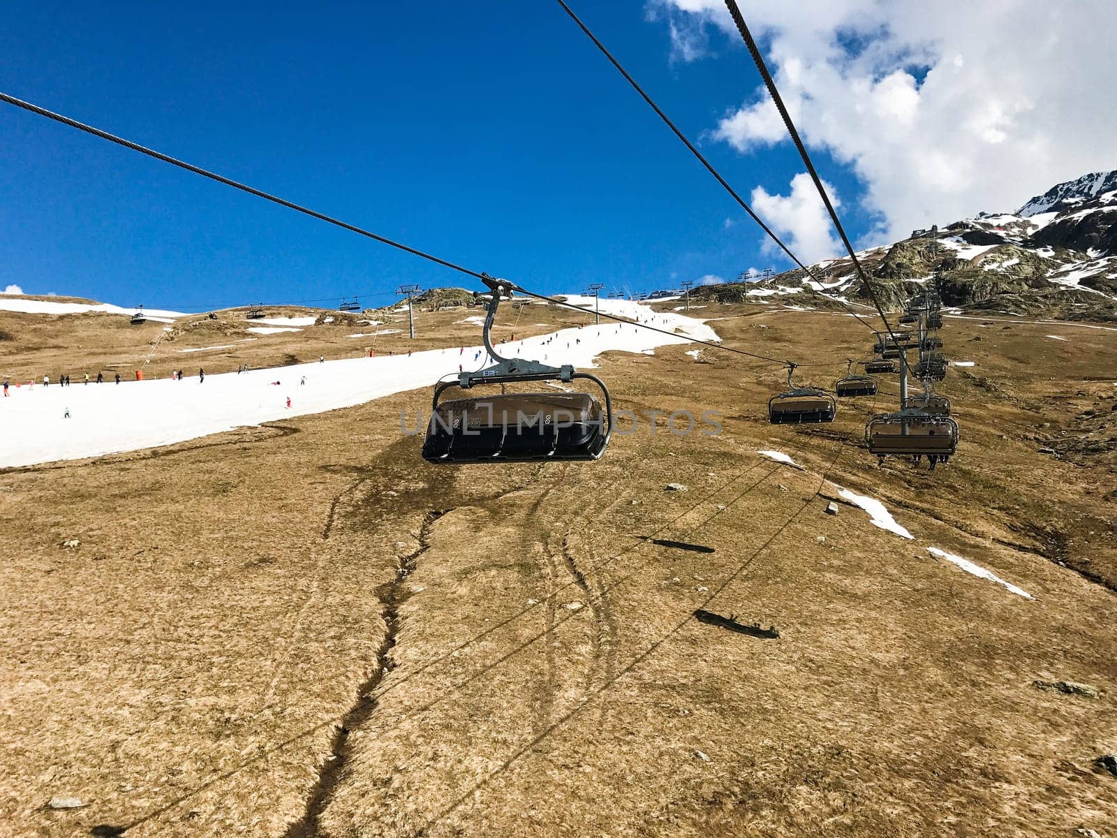 The Alpe d Huez ski domain in the French Alps