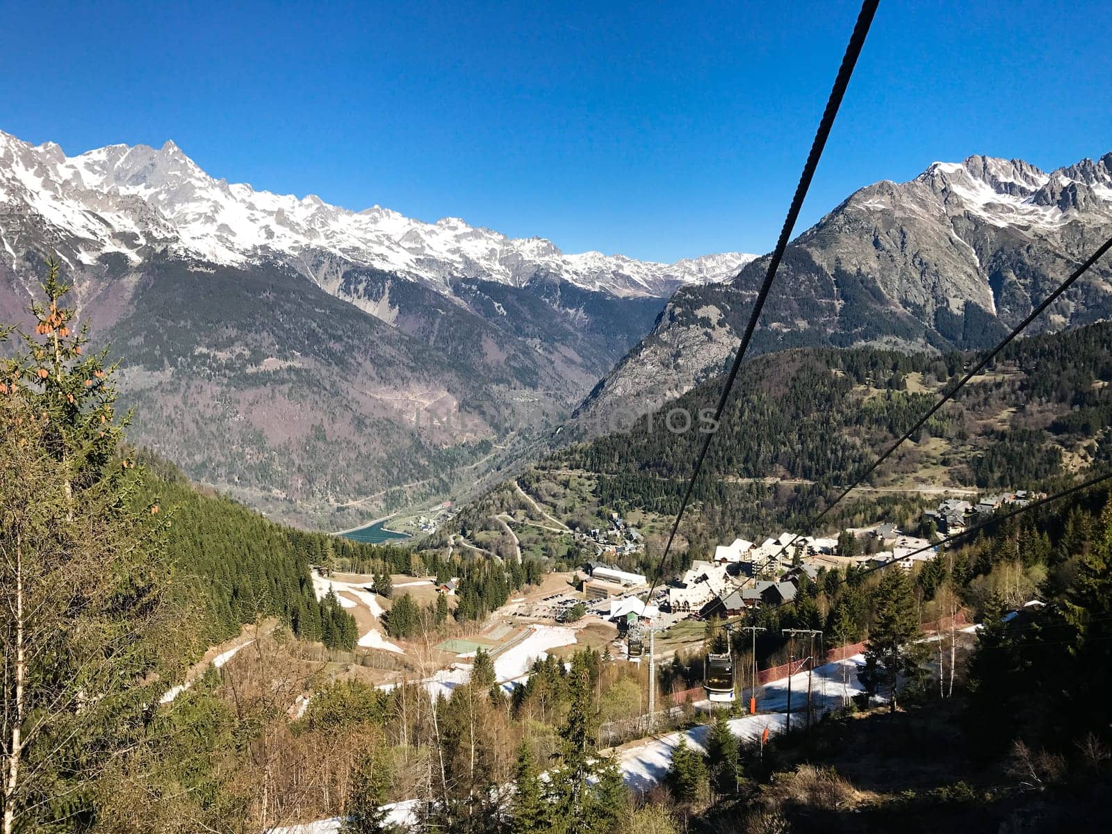 The Alpe d Huez ski domain in the French Alps