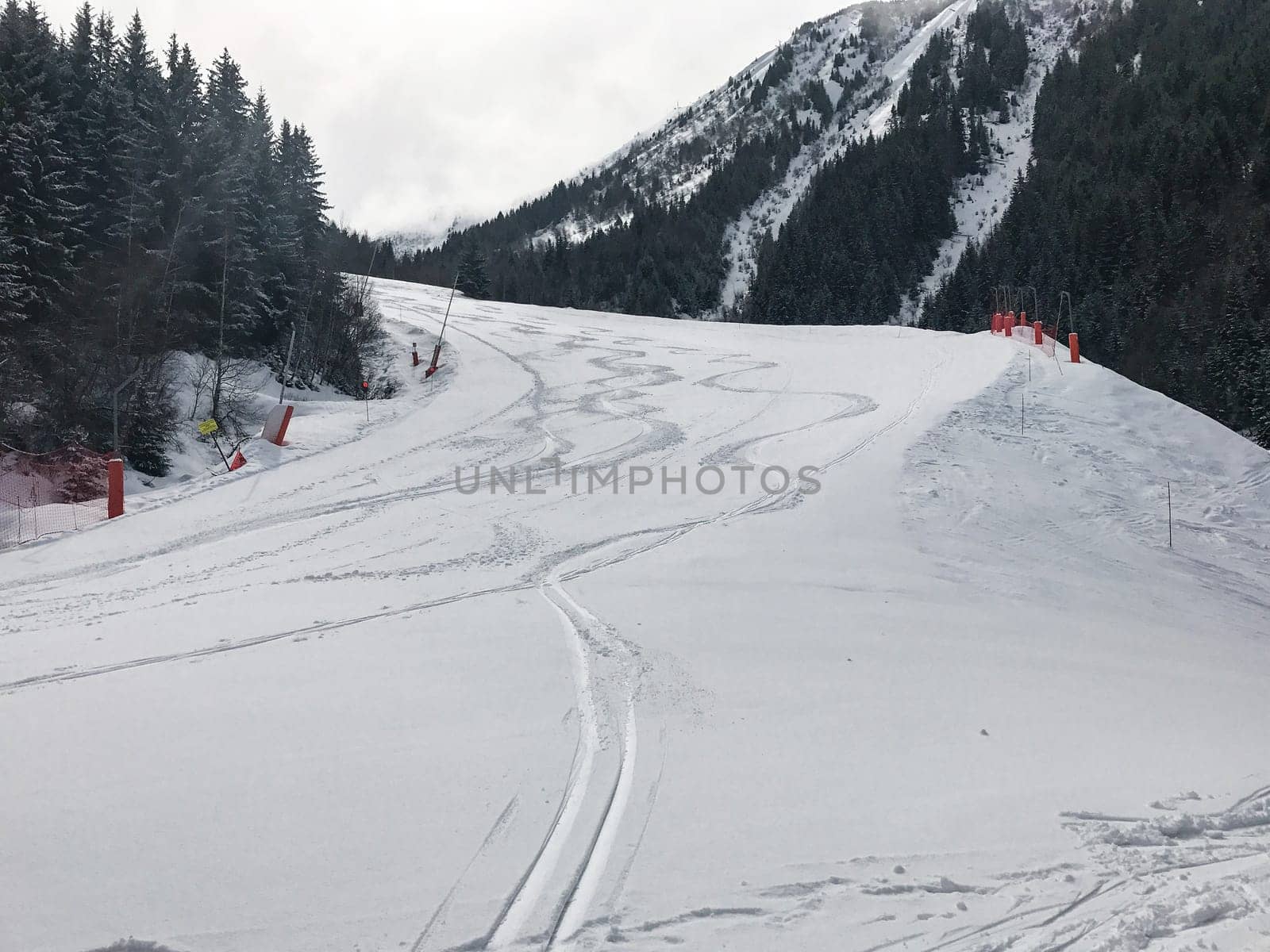 The Alpe d Huez ski domain in the French Alps