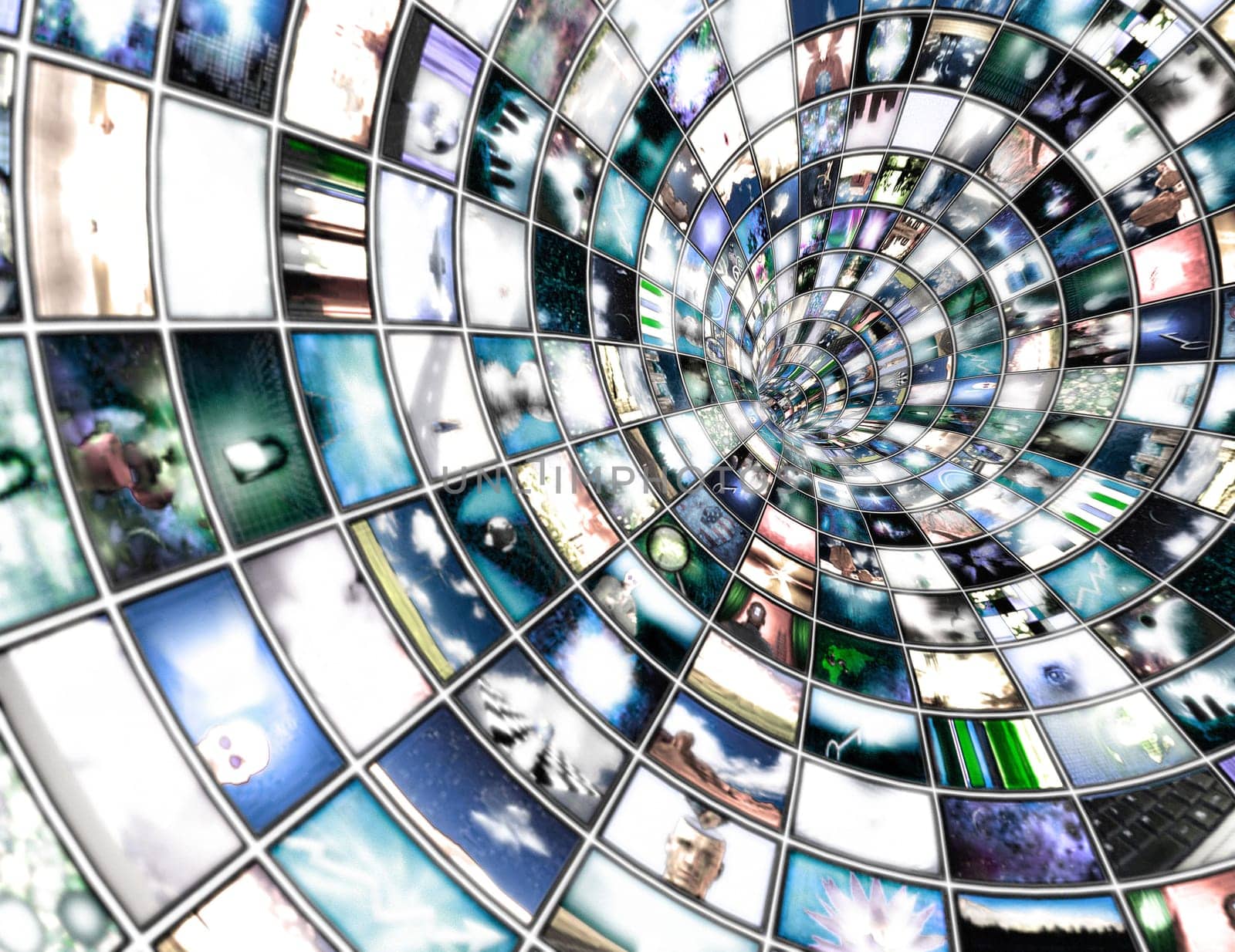 Tunnel of multimedia screens