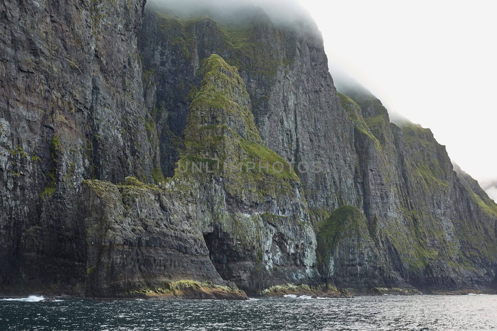 Wild and rocky coast of Faroe Islands, Denmark.