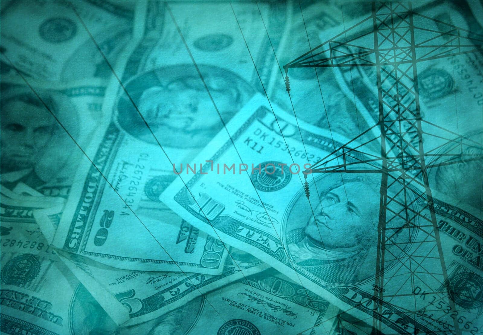 Composition symbolizes electricity market or industry