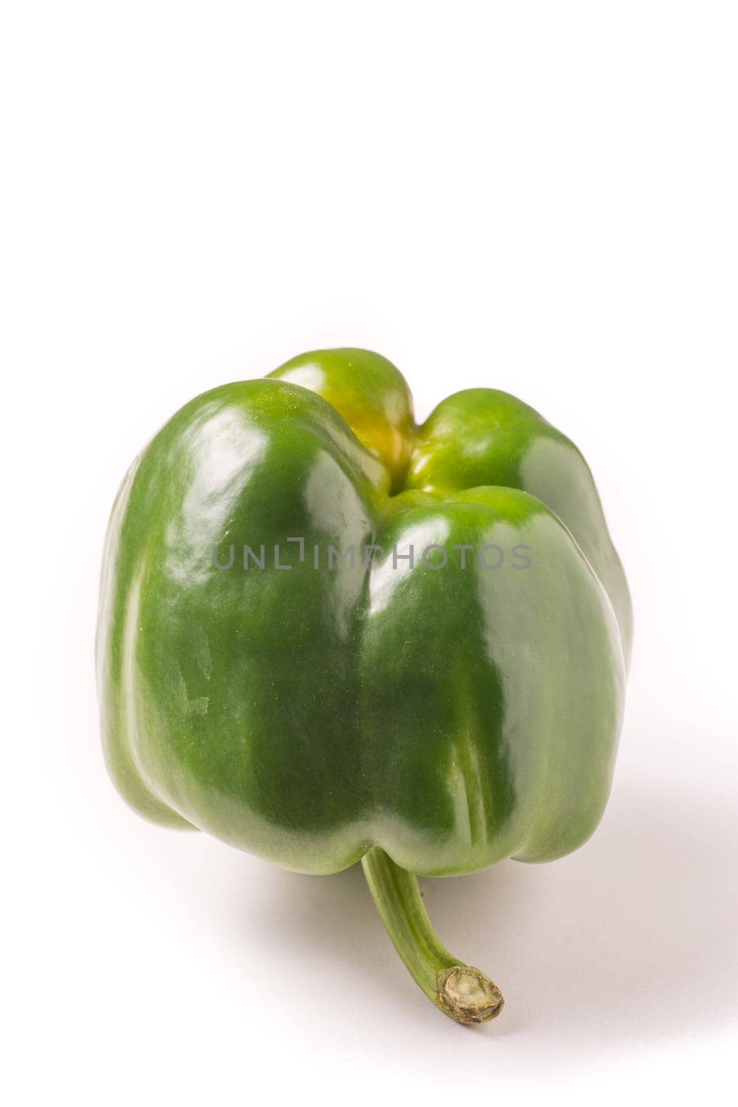 Organic green Bellpepper isolated on white background