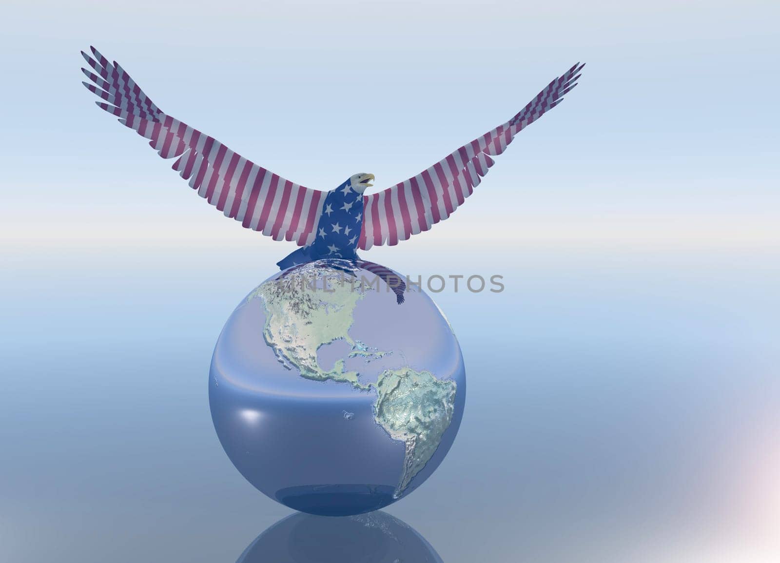 Eagle on the globe.