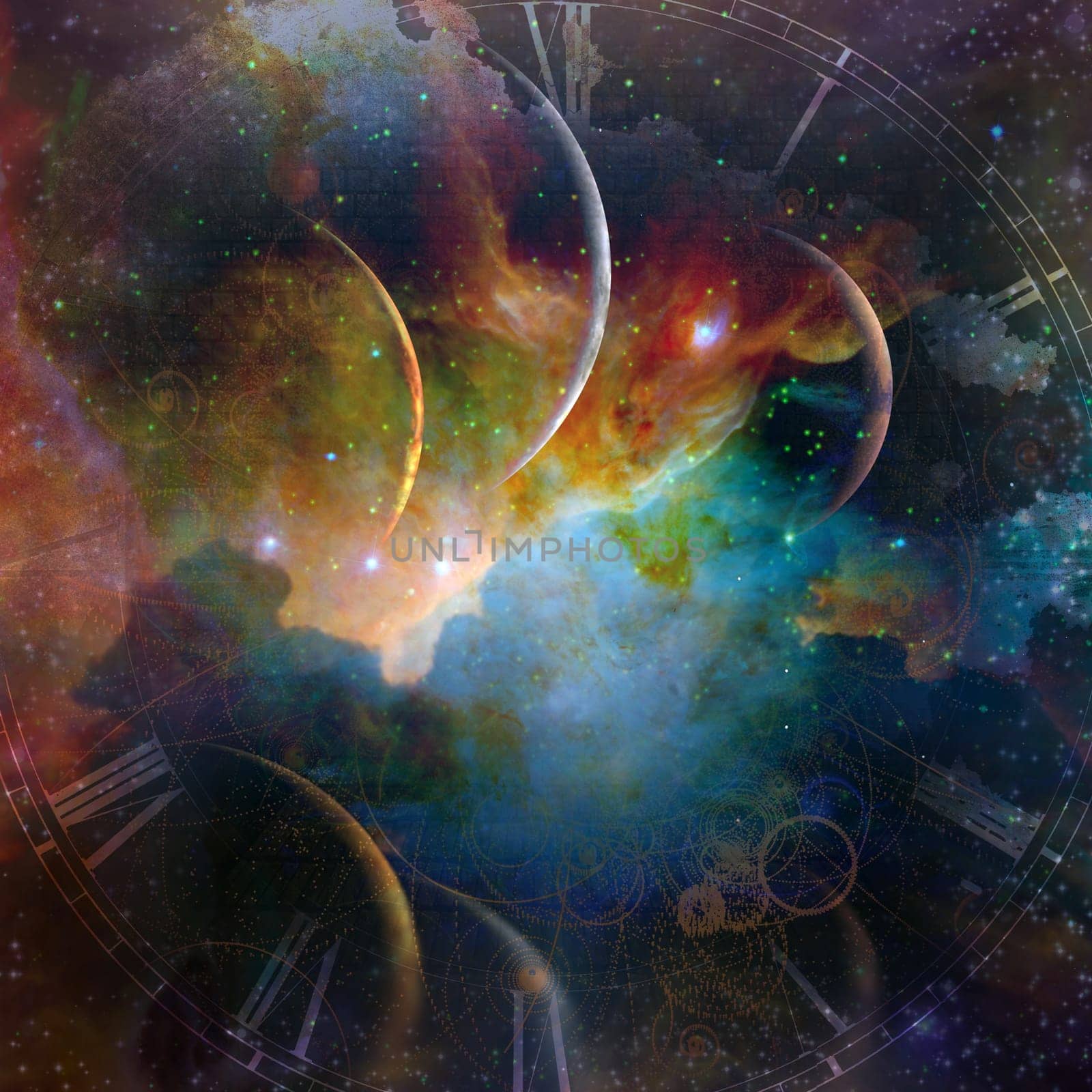 Planets. Colorful Space landscape