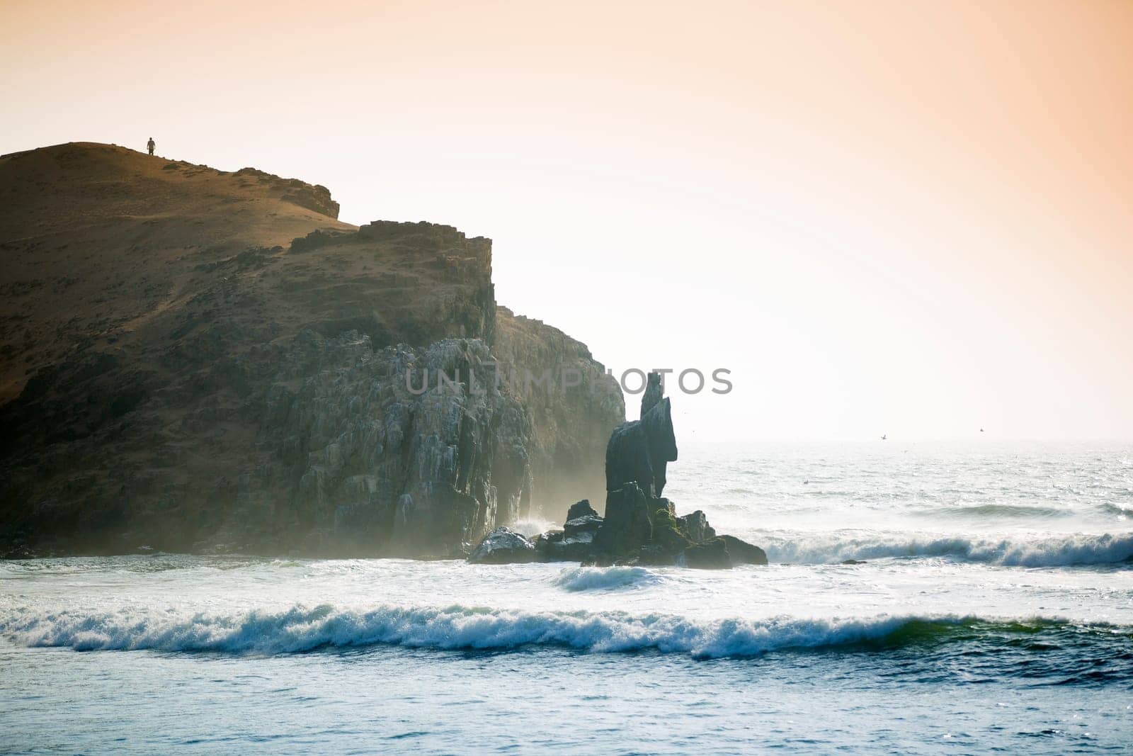 rocky coast along the ocean. Peru